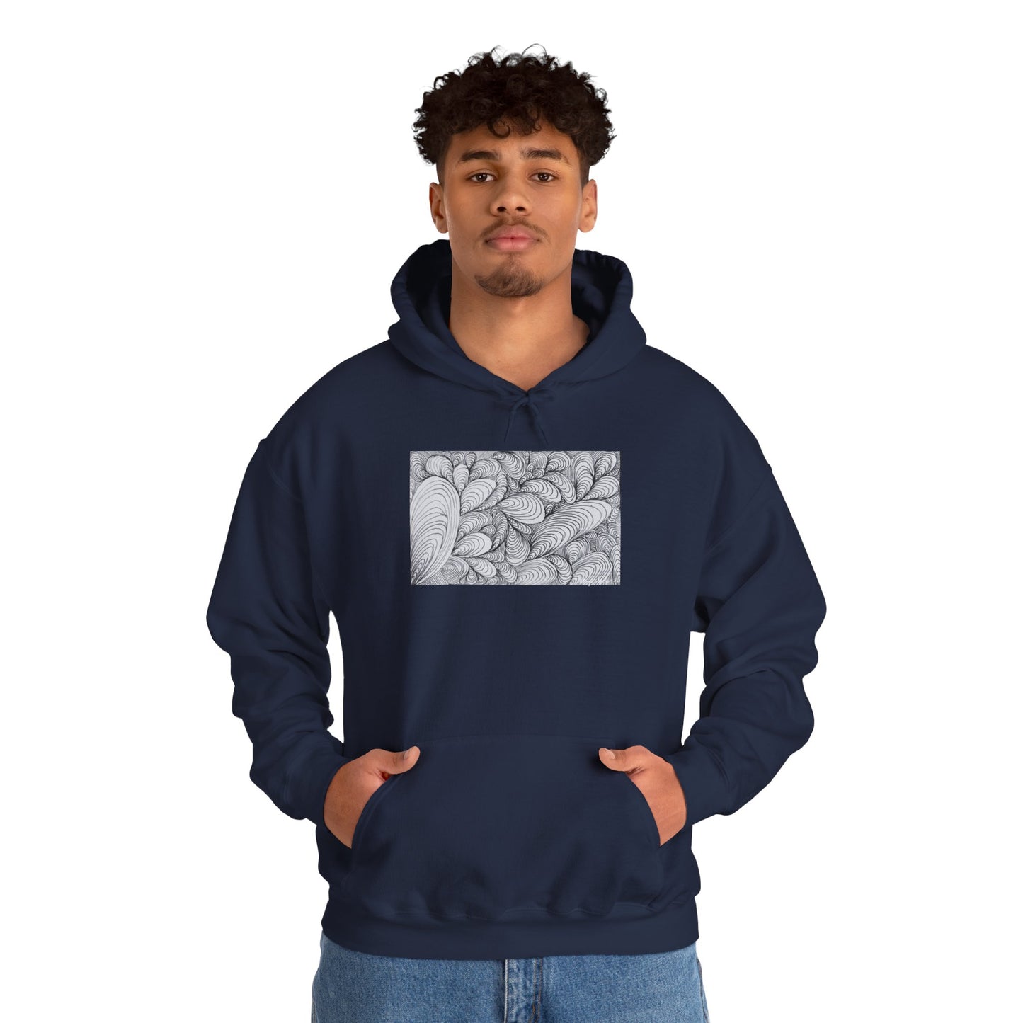 Unisex Heavy Blend™ Original Rough Artwork Midsize Print Hooded Sweatshirt