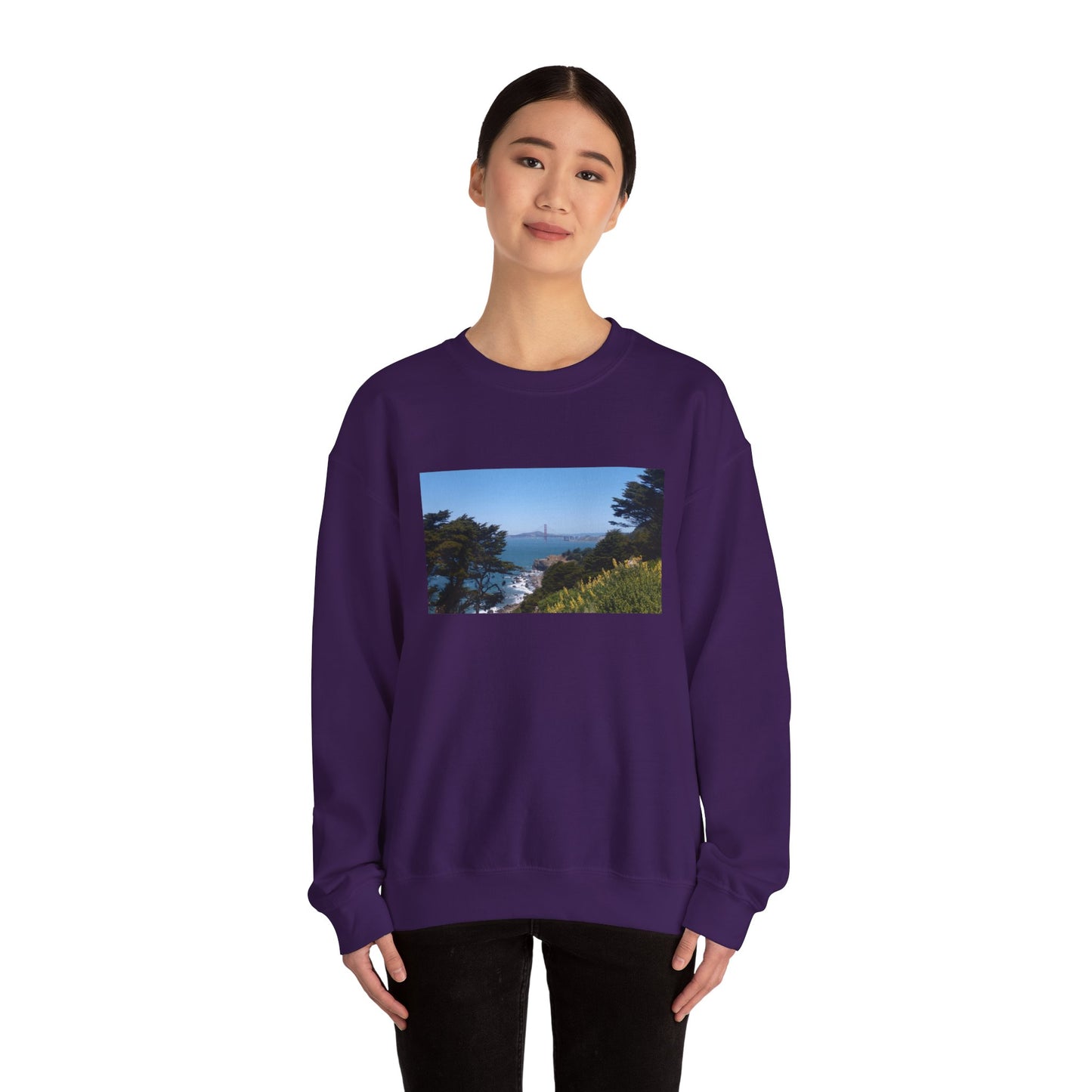 Unisex Travel Sweater, Scenic Lookout, El Camino Del Mar, San Francisco, California, Golden Gate Bridge, Vista, Ocean Views, Beautiful Blue