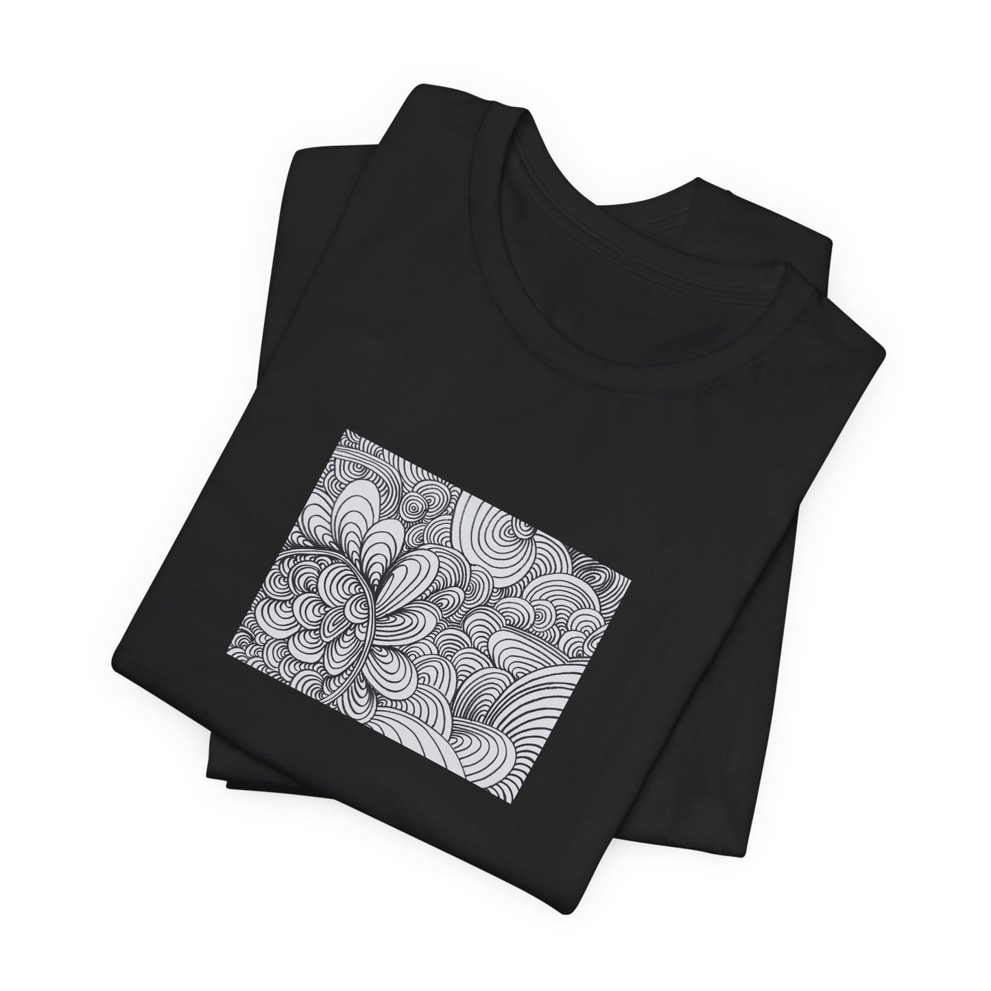 Unisex Original Healing Mesmerizing Line Art T-Shirt - Apricots Noir