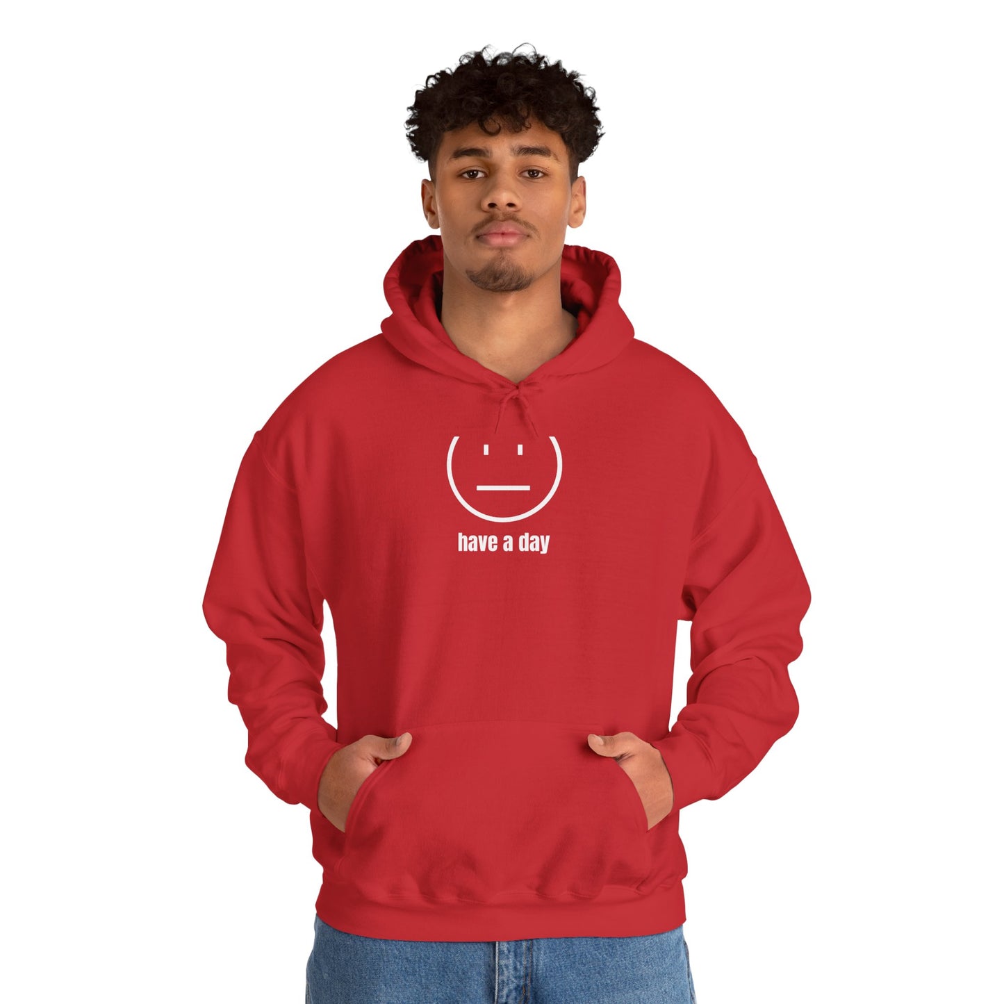 Unisex Heavy Blend™ Straight Face Have A Day Hooded Sweatshirt