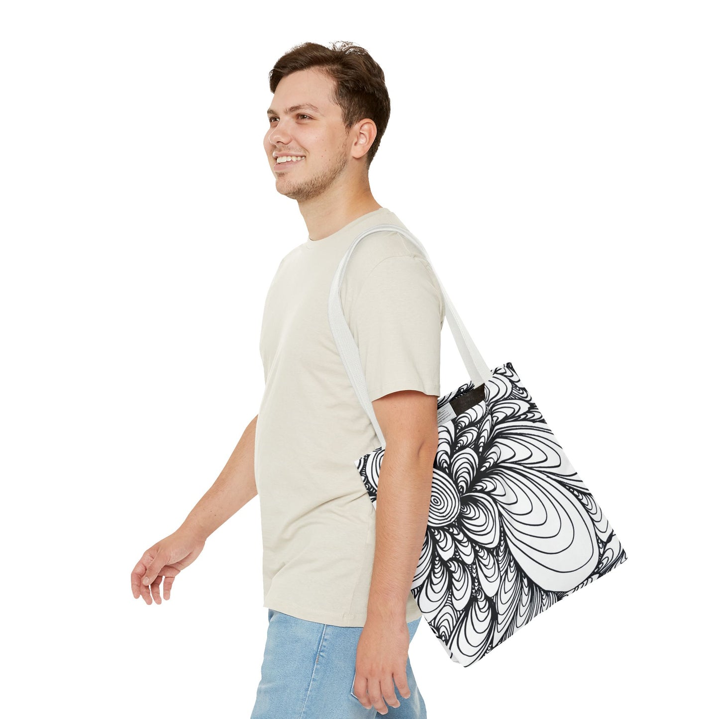 Unisex Original Doodle Art All Over Print Tote Bag - Apricots Noir