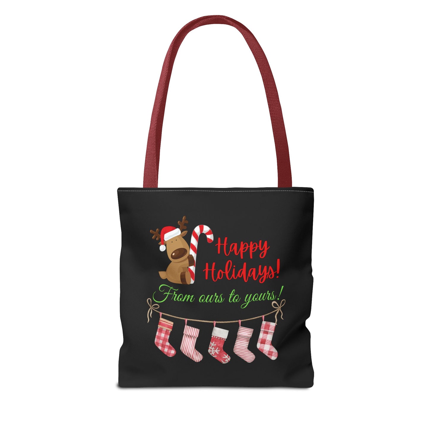 Unisex Happy Holidays From Ours To Yours Christmas Stockings and Dog Tote Bag