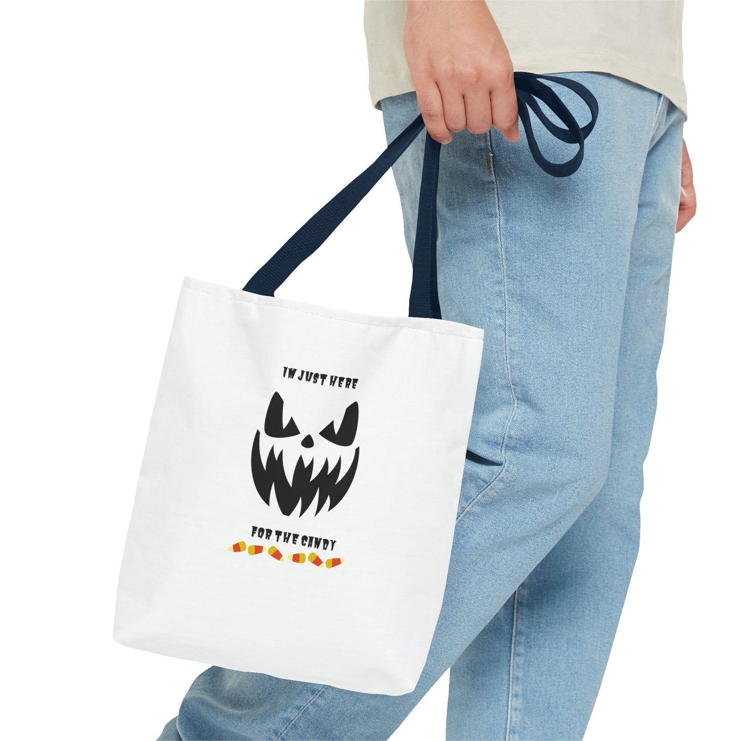 Halloween Candy Corn Scary Face Tote Spooky Season Trick or Treating Candy Bag Reusable Lunch Tote