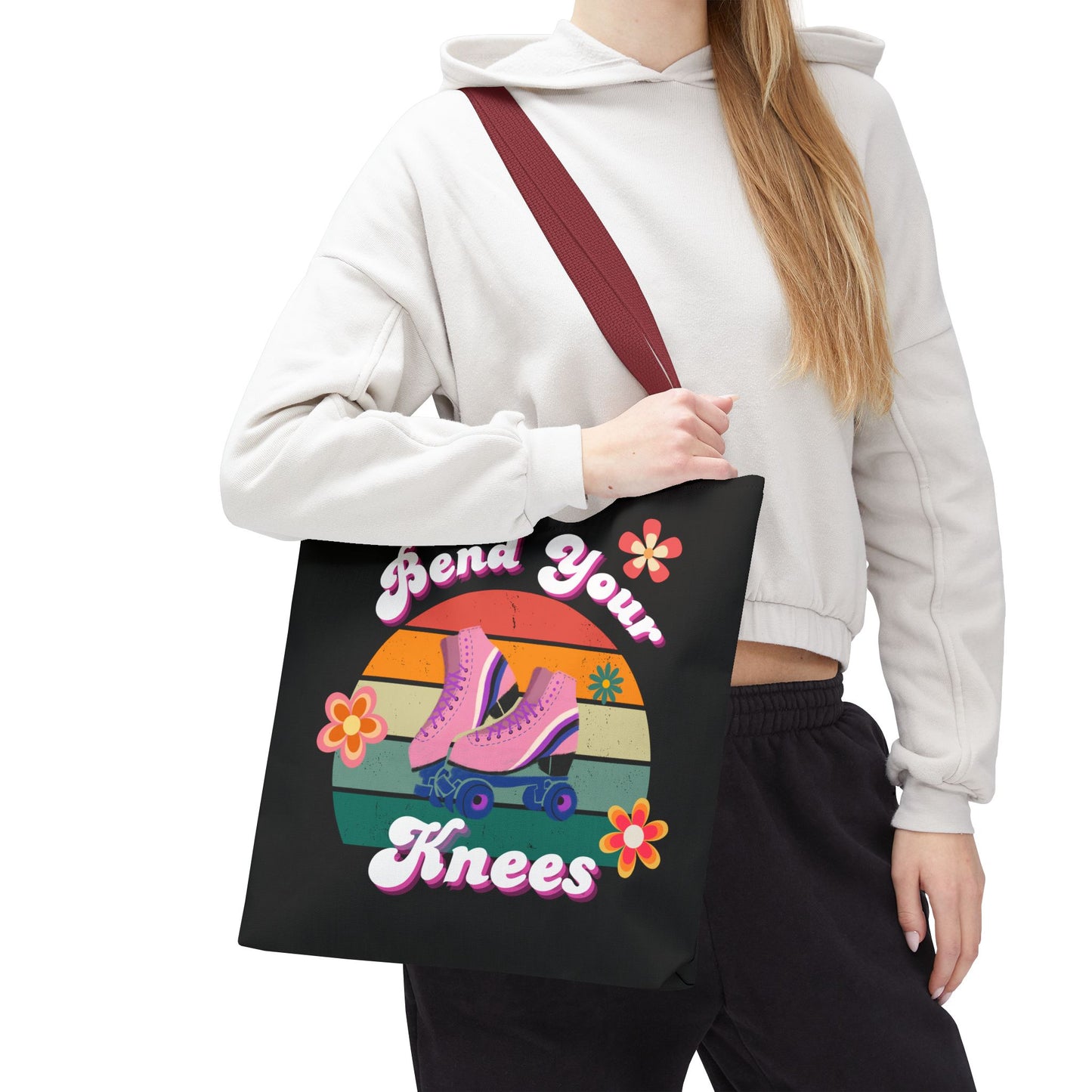 Unisex Retro Vibes Bend Your Knees Skate Day Tote Bag