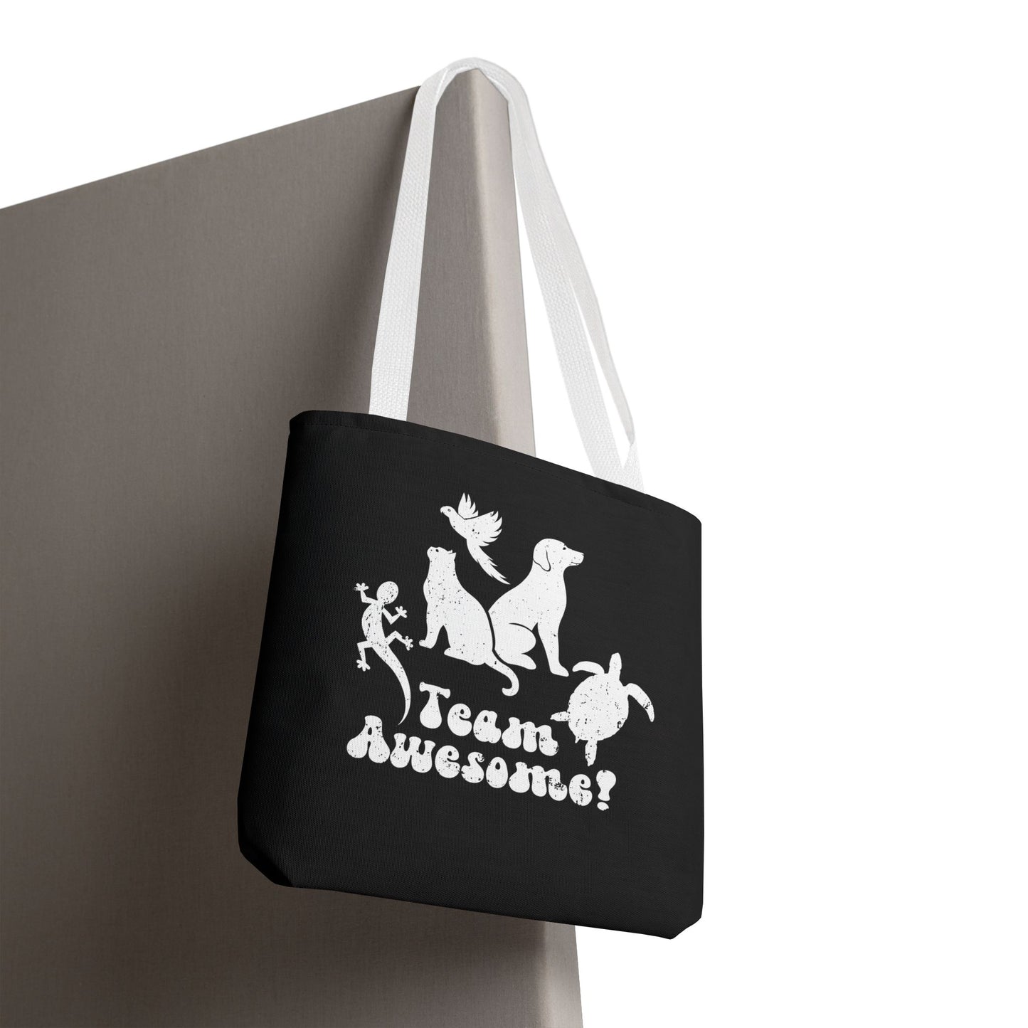 Unisex Animal Lover Lizard Cat Bird Dog Turtle Team Awesome Tote Bag