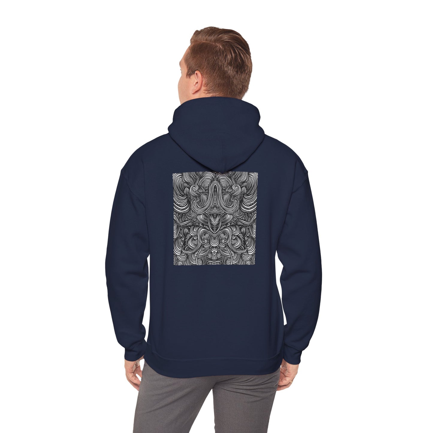 Unisex Heavy Blend™ Original Minimalist Line Art Full Size Hooded Sweatshirt - Liquid