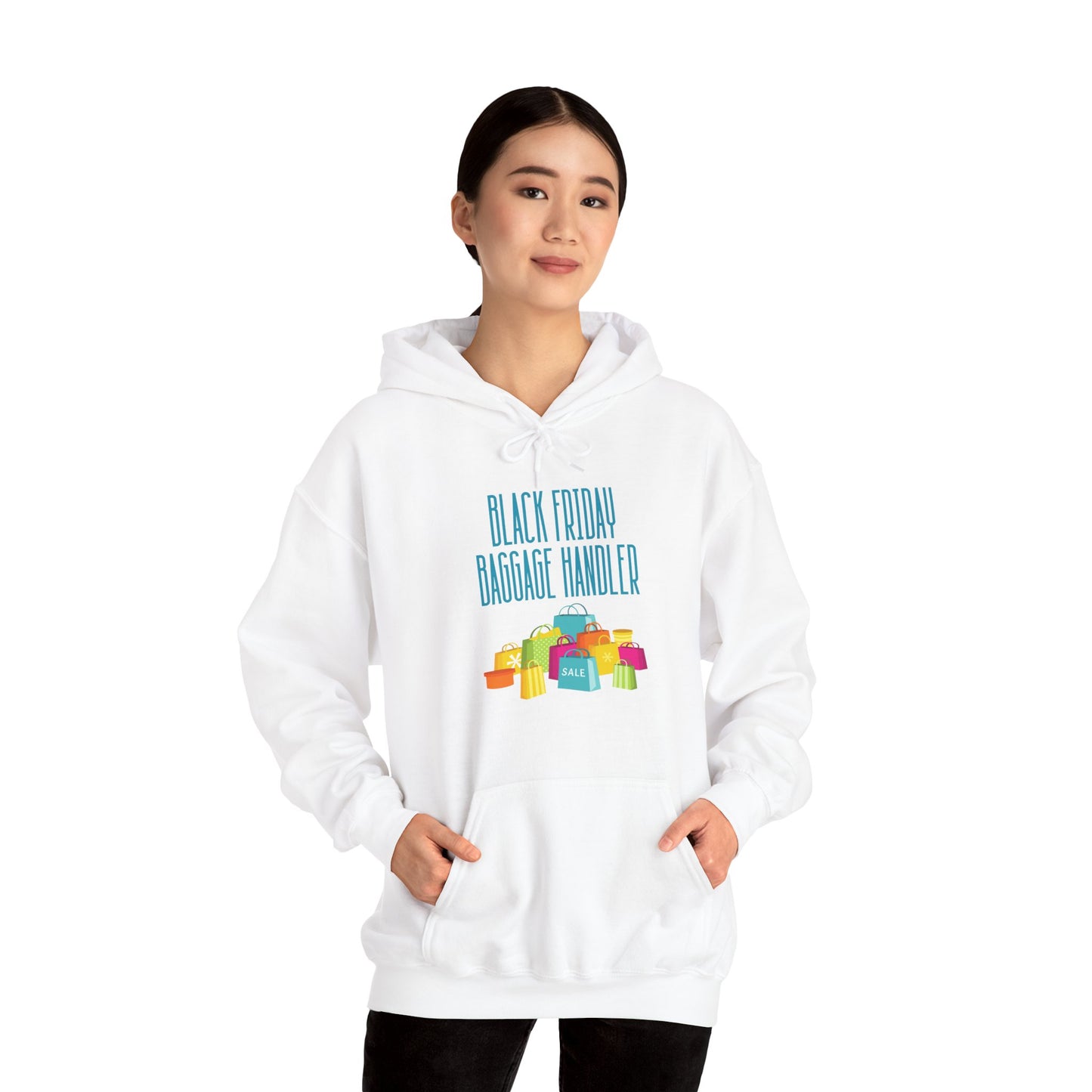 Unisex Heavy Blend™ Black Friday Christmas Sales Baggage Handler Shopping Sales Hooded Sweatshirt