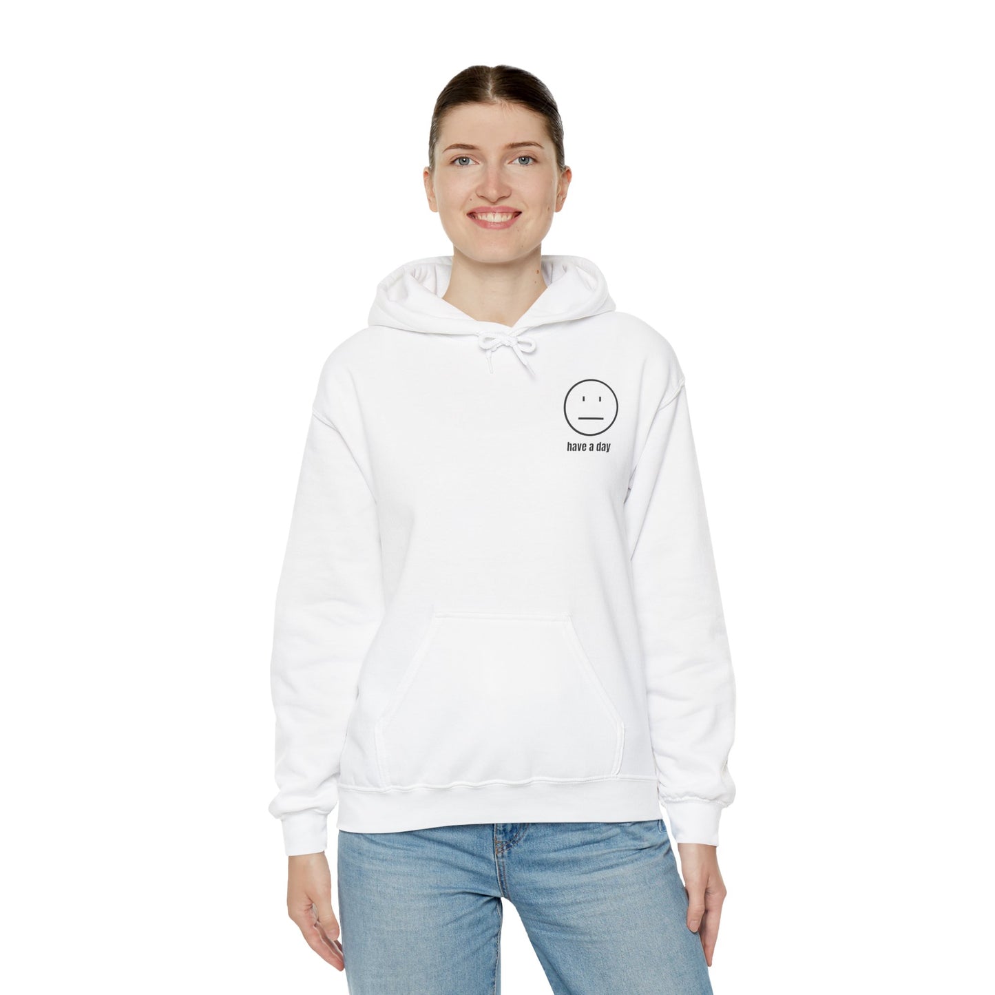 Unisex Heavy Blend™ Straight Face Have A Day Hooded Sweatshirt