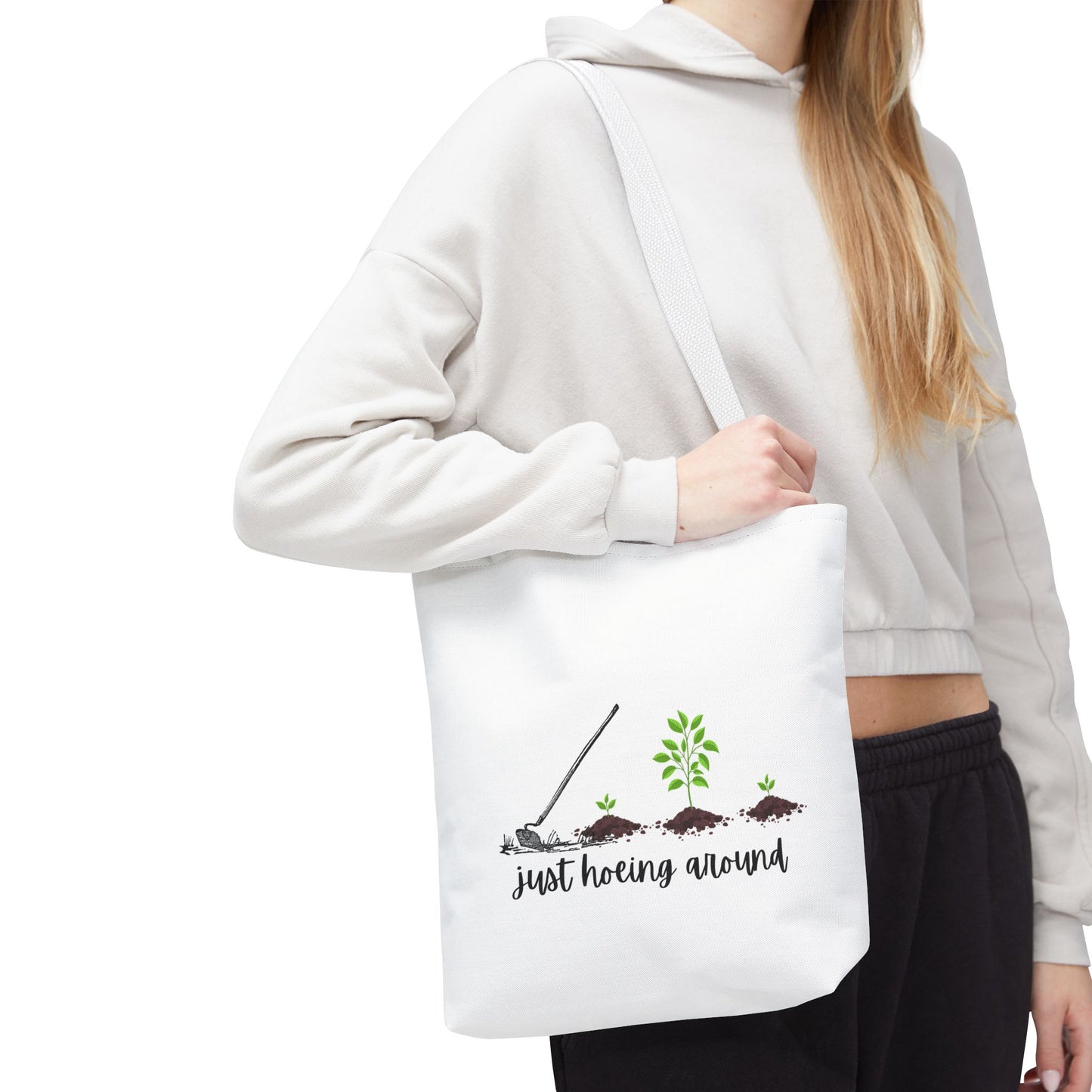Unisex Just Hoeing Around Gardening Themed All Over Print Tote Bag
