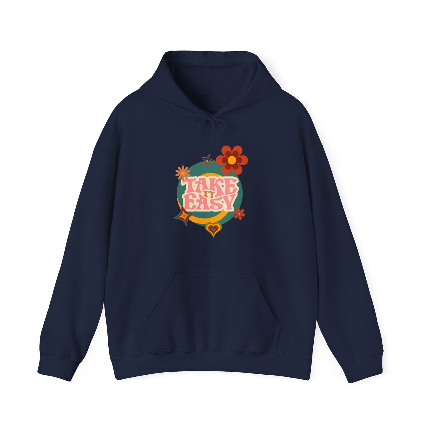 Unisex Heavy Blend™ Retro Vibes Take It Easy Hooded Sweatshirt