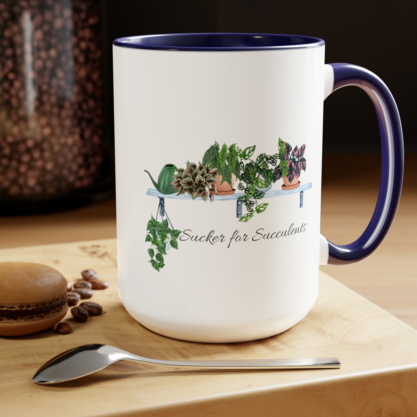 15oz Garden Themed Coffee Mug Sucker for Succulents