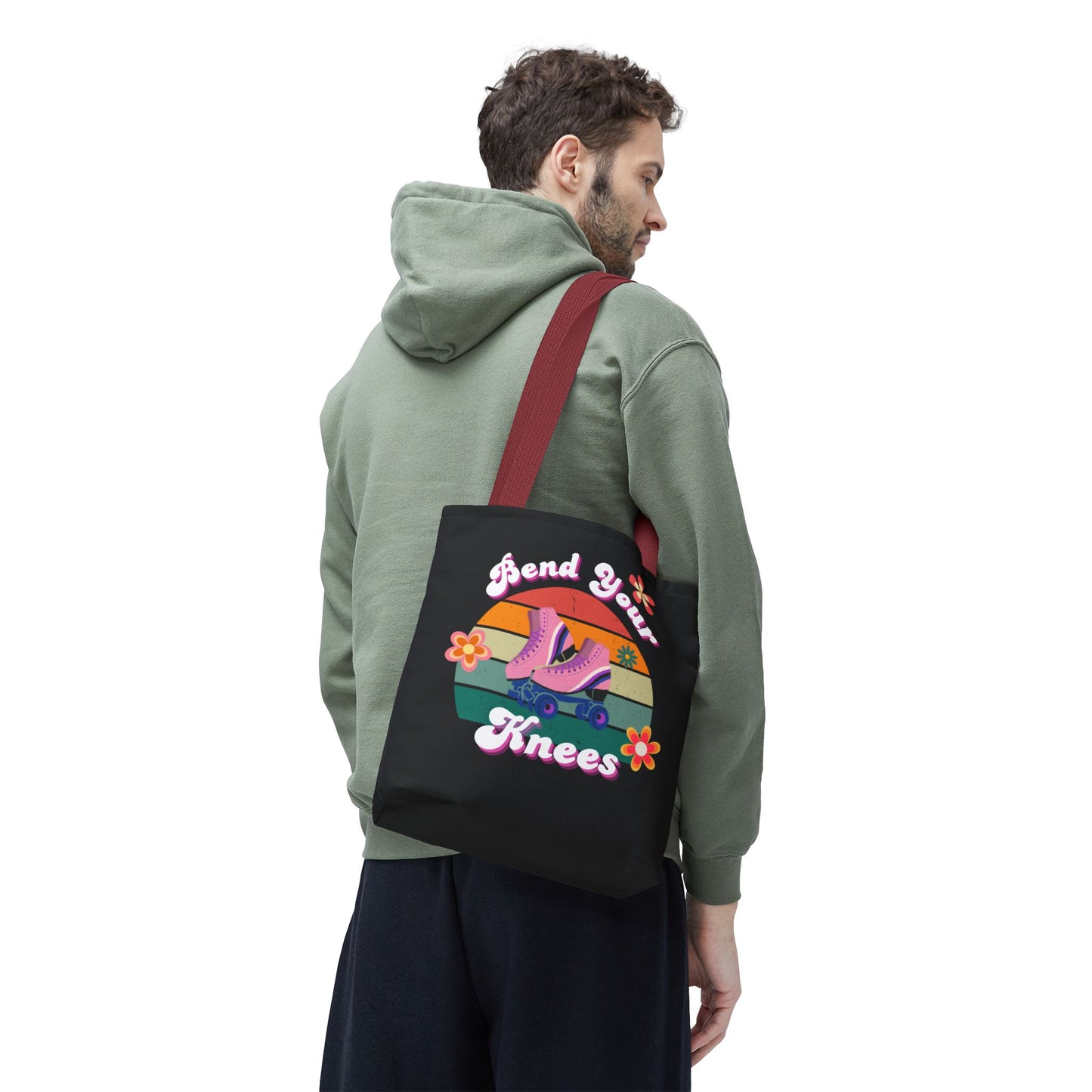 Unisex Retro Vibes Bend Your Knees Skate Day Tote Bag