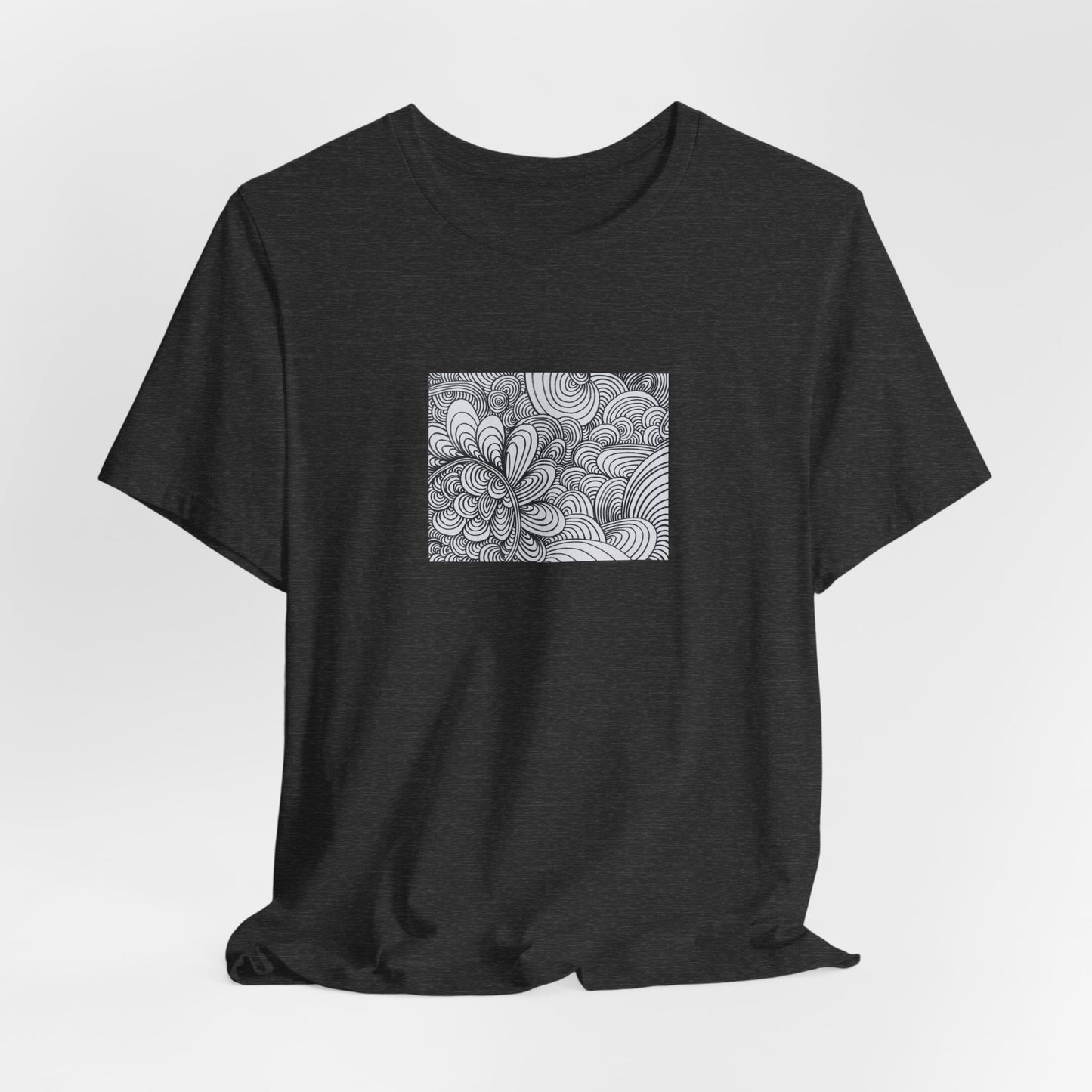 Unisex Original Healing Mesmerizing Line Art T-Shirt - Apricots Noir