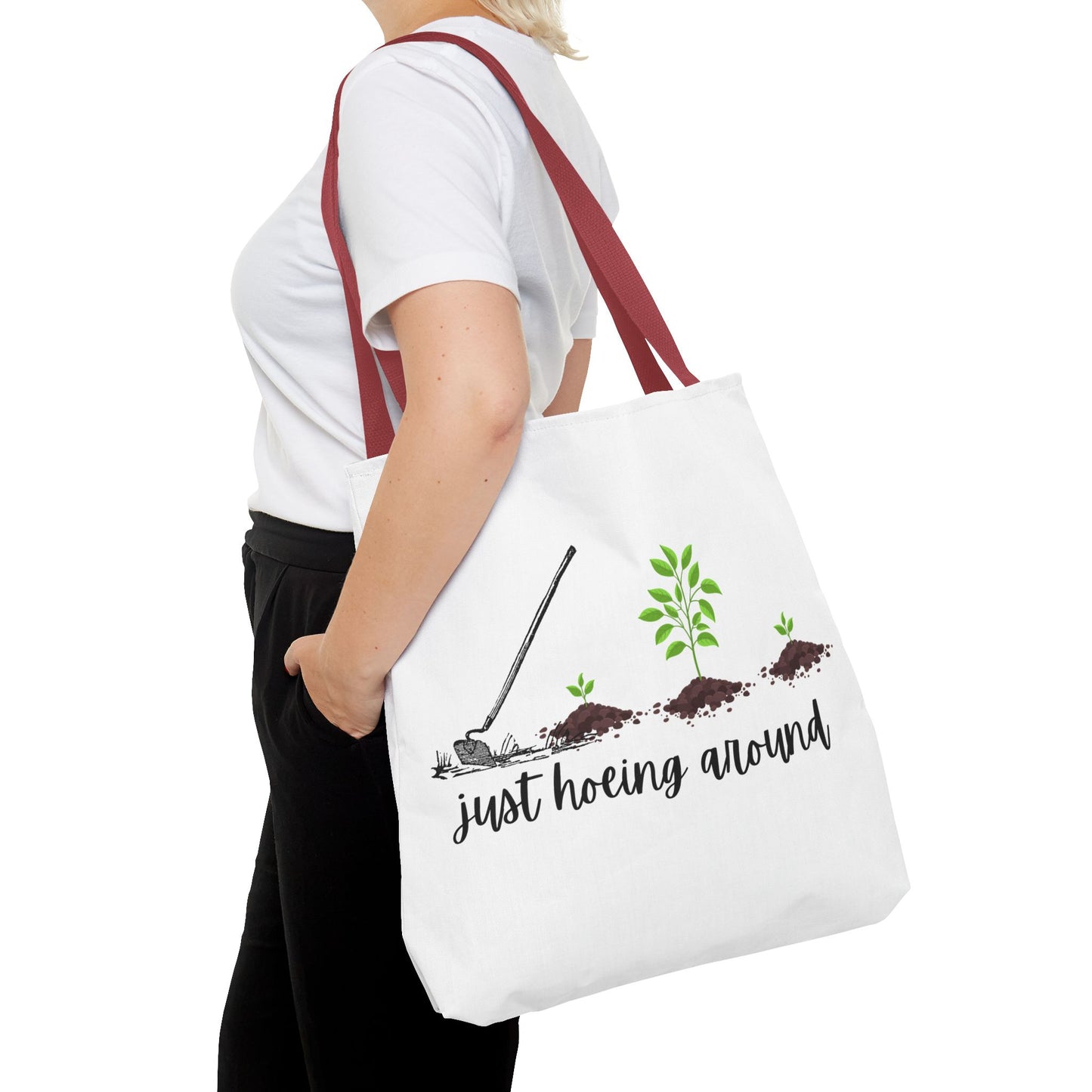 Unisex Just Hoeing Around Gardening Themed All Over Print Tote Bag