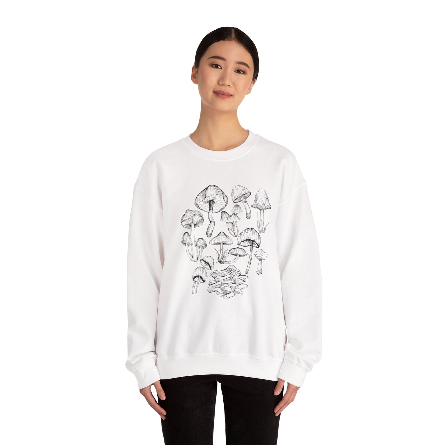 Unisex Mushroom Lover Fungi Print Toadstool Sweatshirt