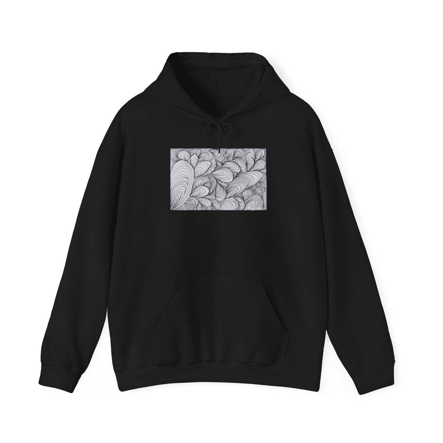 Unisex Heavy Blend™ Original Rough Art Doodle Midsize Print Hooded Sweatshirt