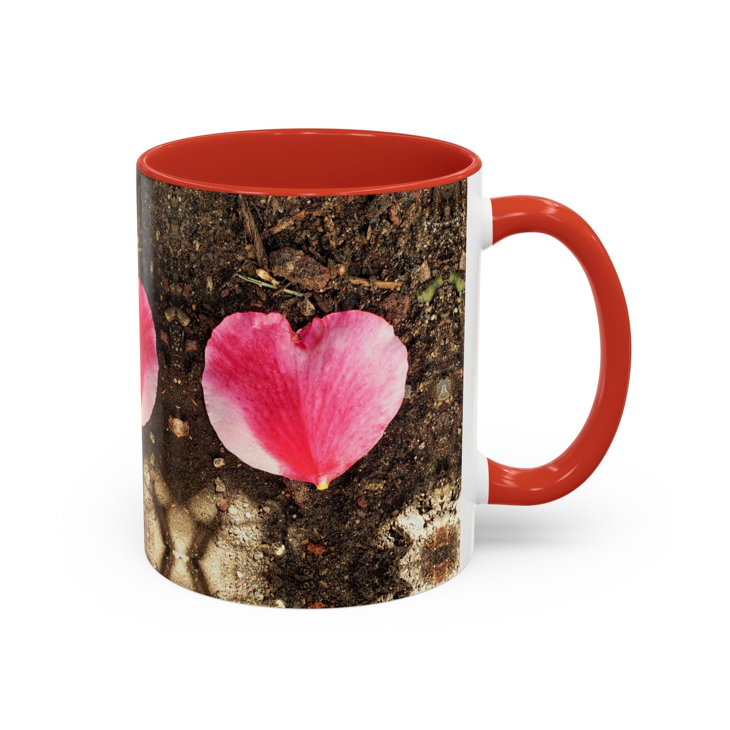 11oz/15oz Garden Themed Double Delight Heart Shaped Rose Petal Coffee Mug