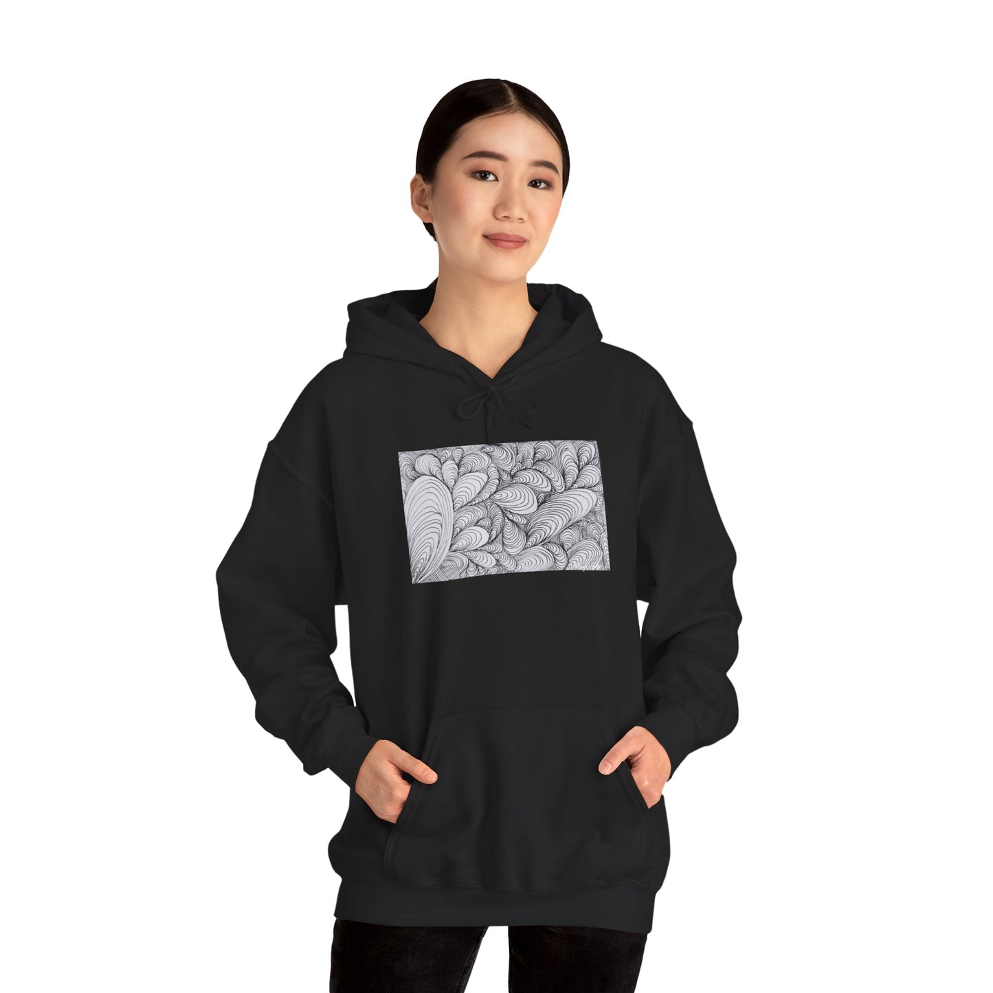 Unisex Heavy Blend™ Original Rough Artwork Midsize Print Hooded Sweatshirt