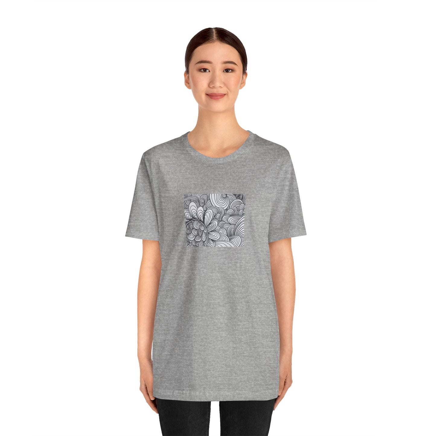 Unisex Original Healing Mesmerizing Line Art T-Shirt - Apricots Noir