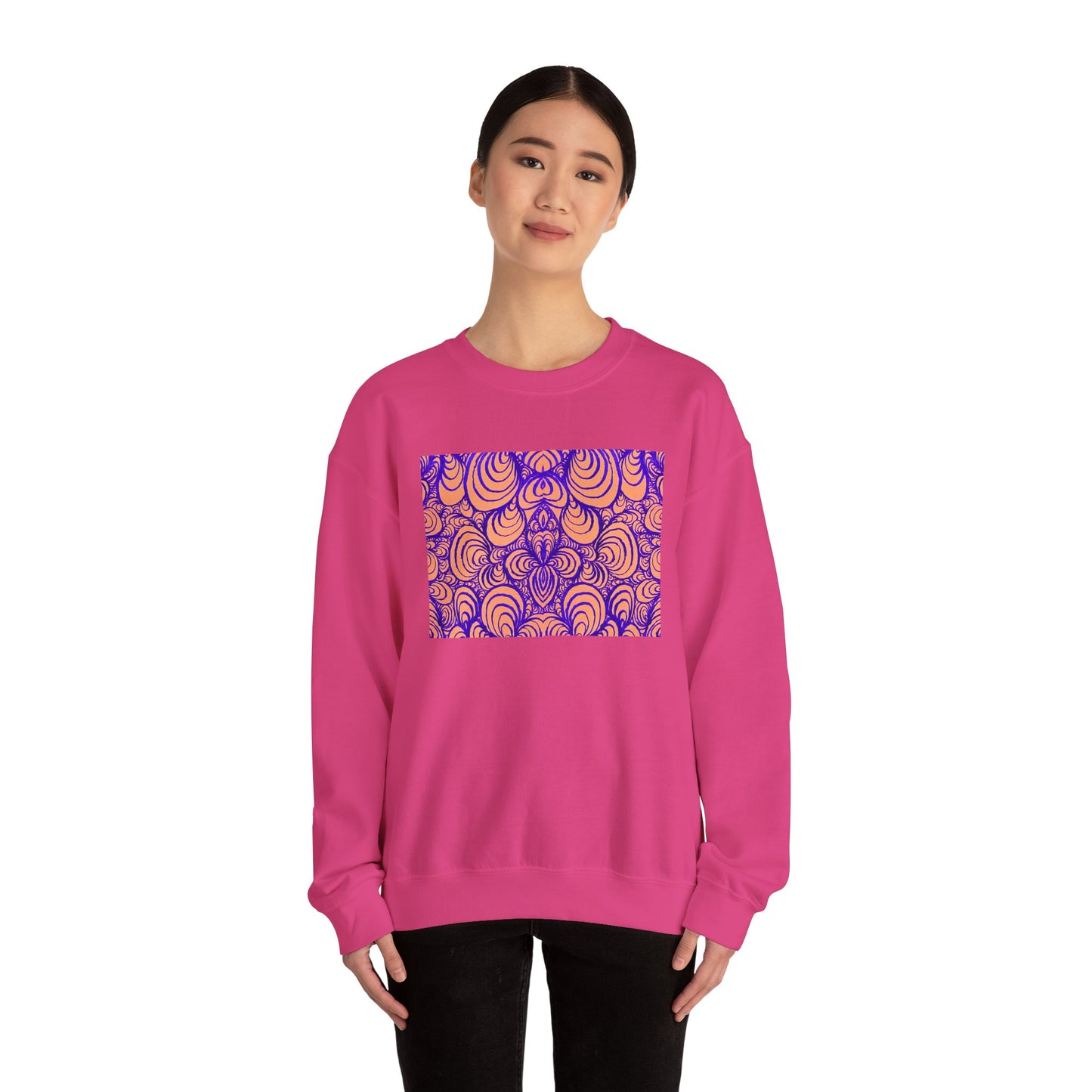 Unisex Original Line Art Sweatshirt - Puzzle Panels 1 Color Pop Run