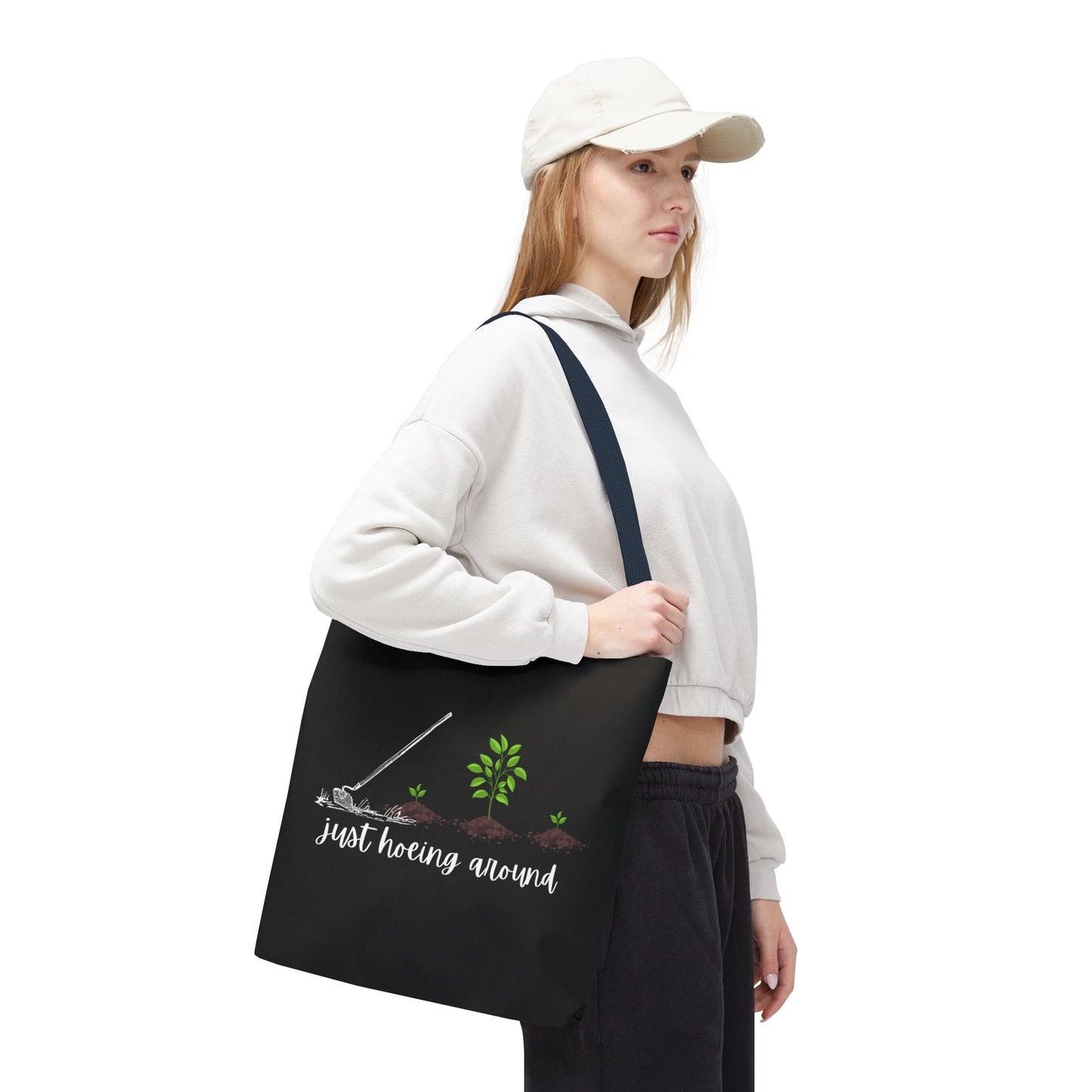 Unisex Just Hoeing Around Gardening Themed All Over Print Tote Bag