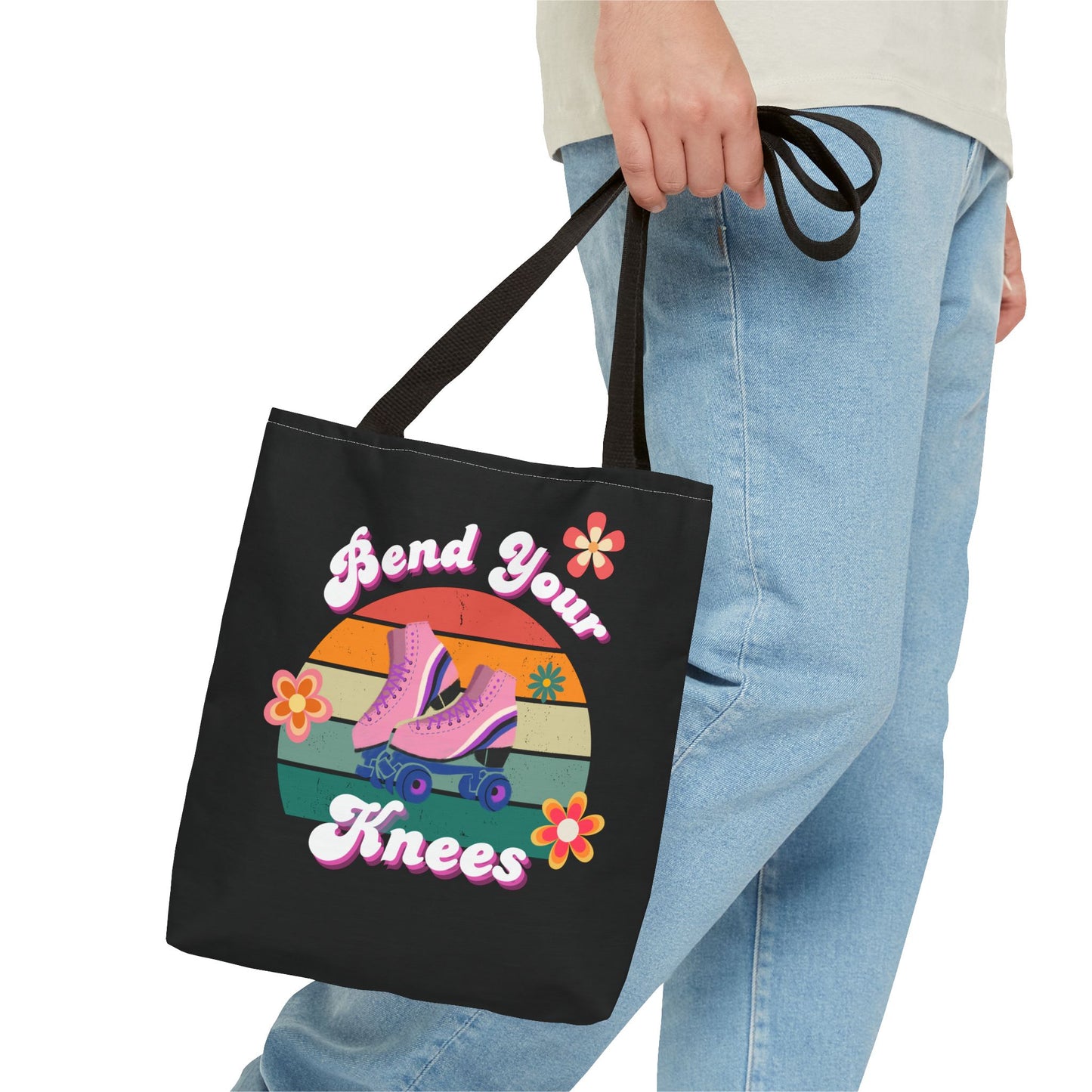 Unisex Retro Vibes Bend Your Knees Skate Day Tote Bag