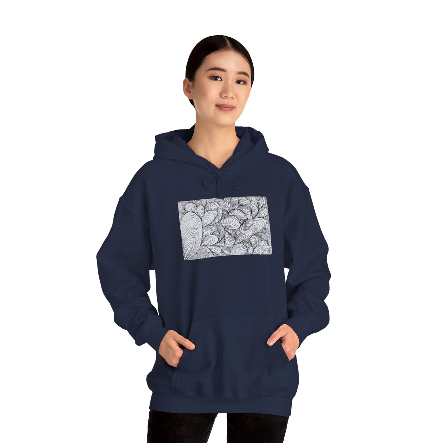 Unisex Heavy Blend™ Original Rough Artwork Midsize Print Hooded Sweatshirt