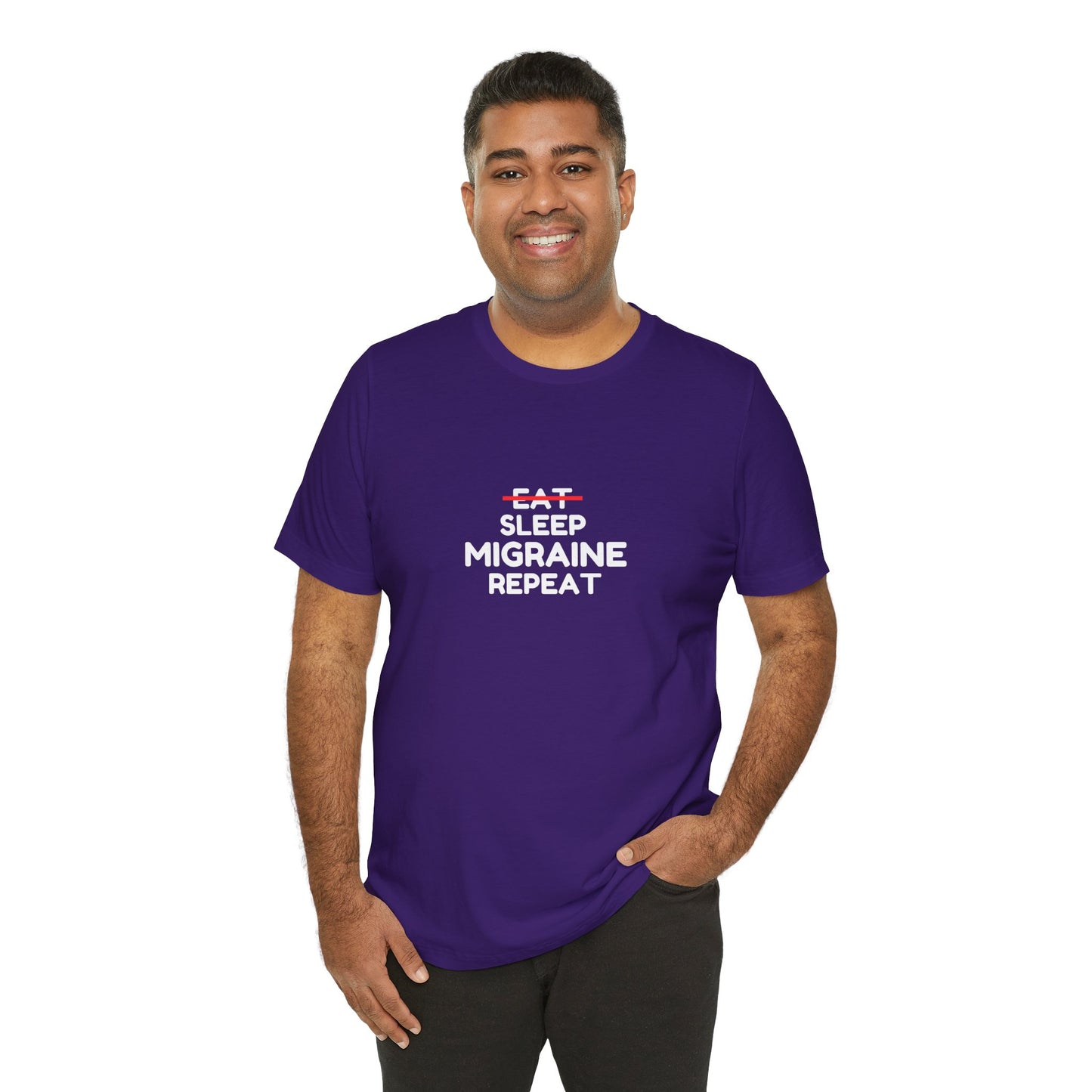 Unisex Migraine Day Invisible Illness Warrior Eat Sleep Migraine Repeat Tshirt