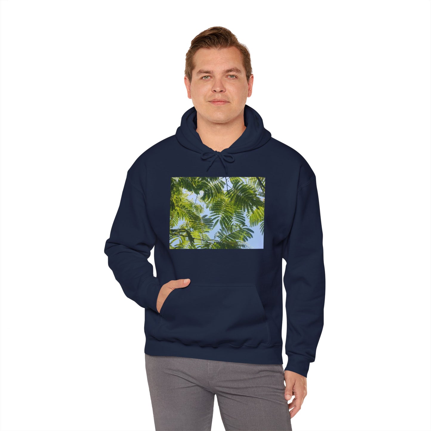 Unisex Heavy Blend™ Original Print Silk Canopy Crewneck Hooded Sweatshirt