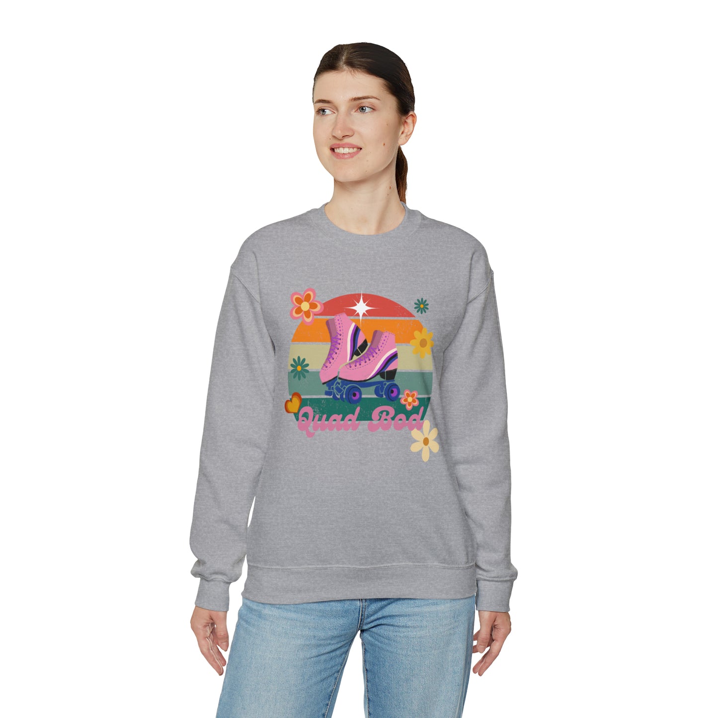 Unisex Quad Bod Retro Vibes Rollerskater Sweatshirt