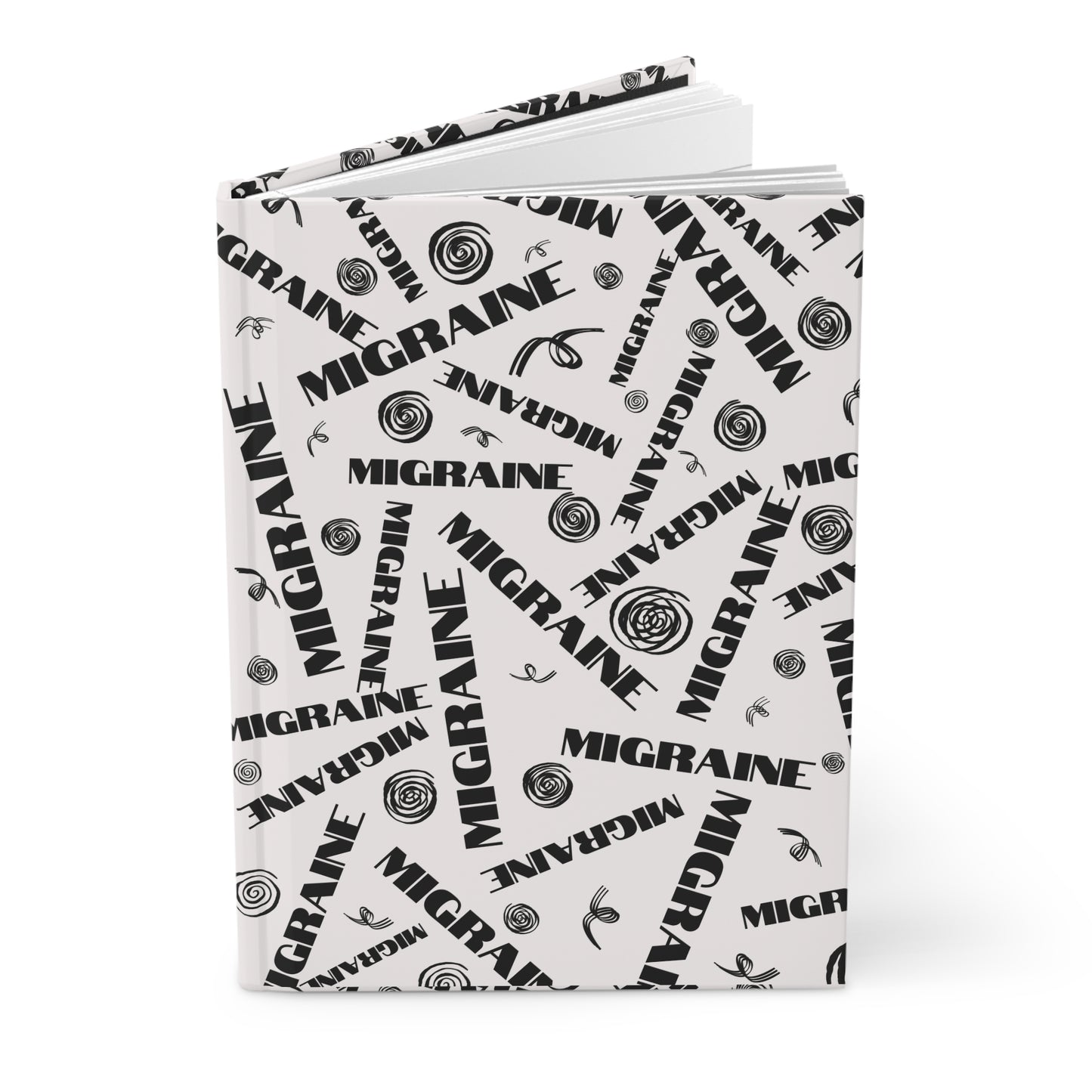 Hardcover Matte 150 Page Migraine Brain Word Scramble Journal - White