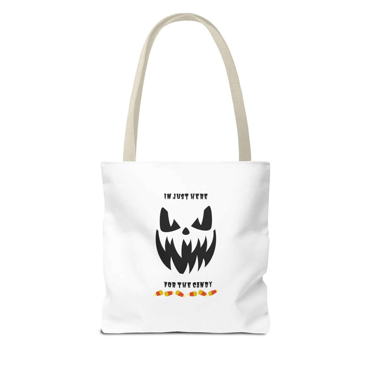 Halloween Candy Corn Scary Face Tote Spooky Season Trick or Treating Candy Bag Reusable Lunch Tote