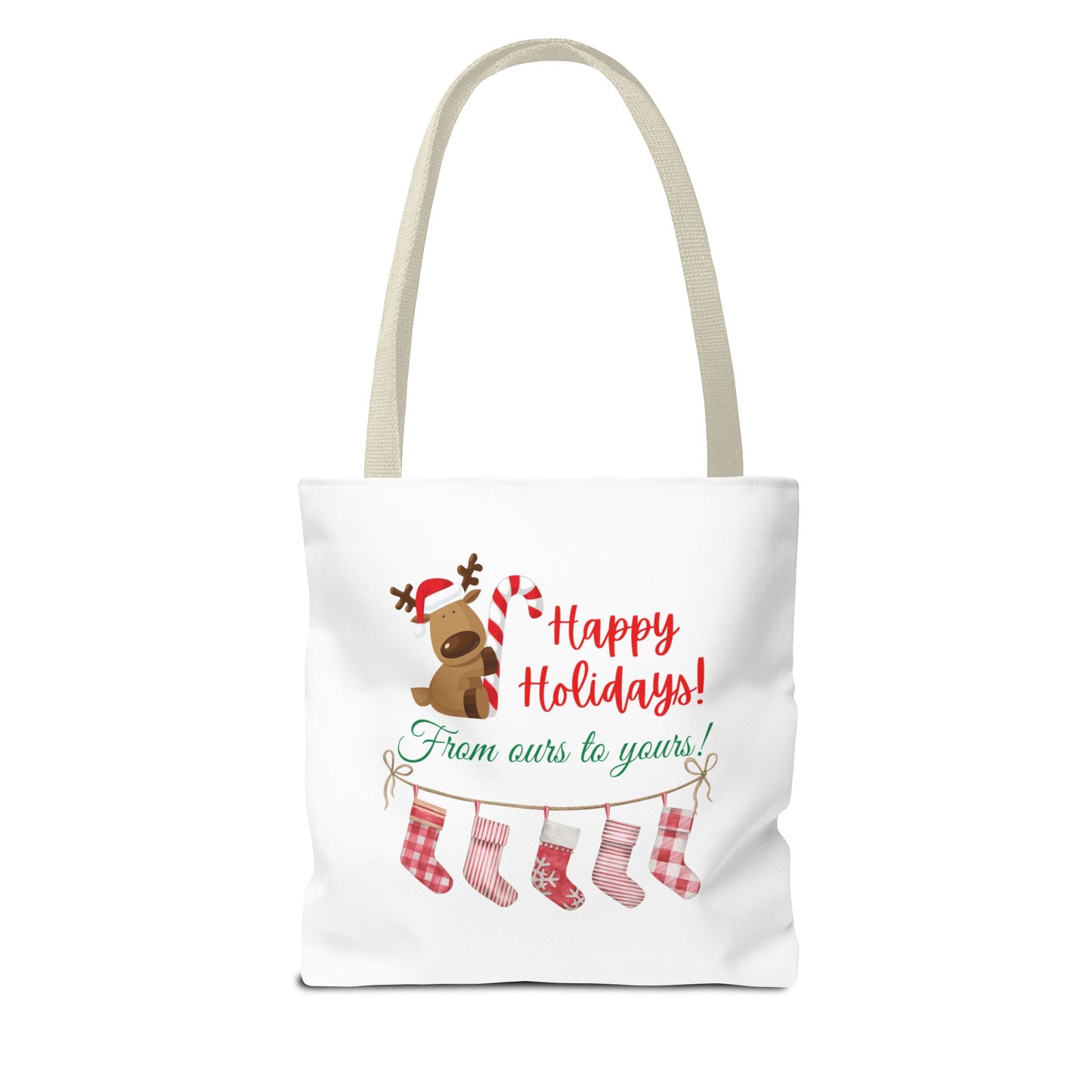 Unisex Happy Holidays From Ours To Yours Christmas Stockings and Dog Tote Bag