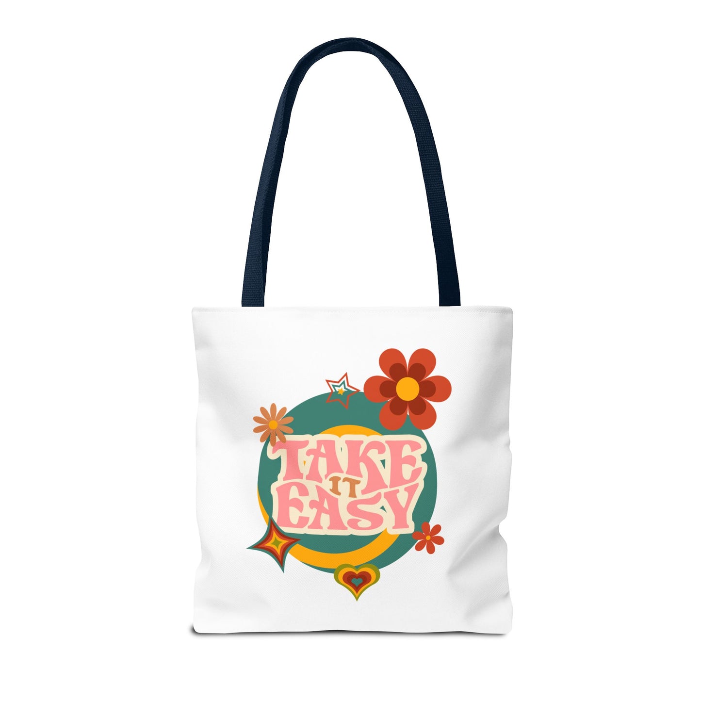 Unisex Retro Vibes Take It Easy Reusable Grocery Tote Bag