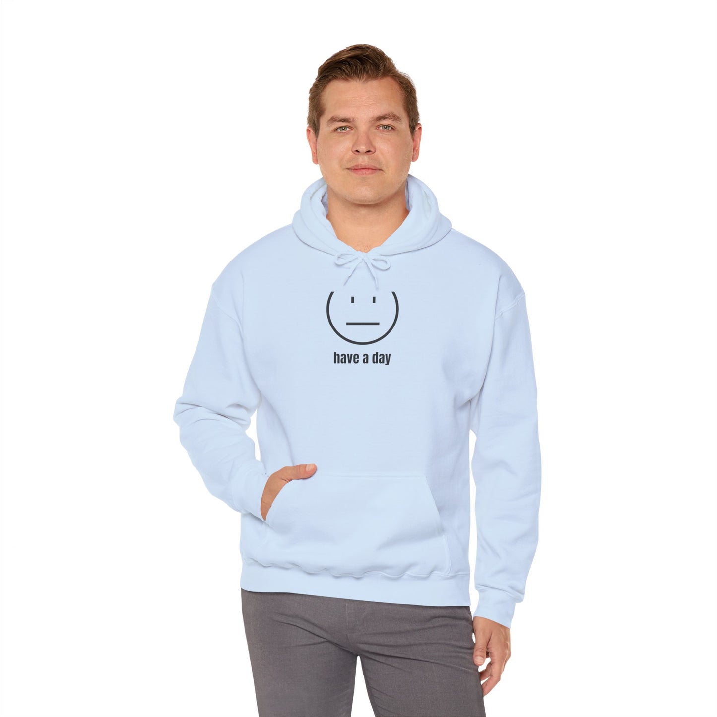 Unisex Heavy Blend™ Straight Face Have A Day Hooded Sweatshirt