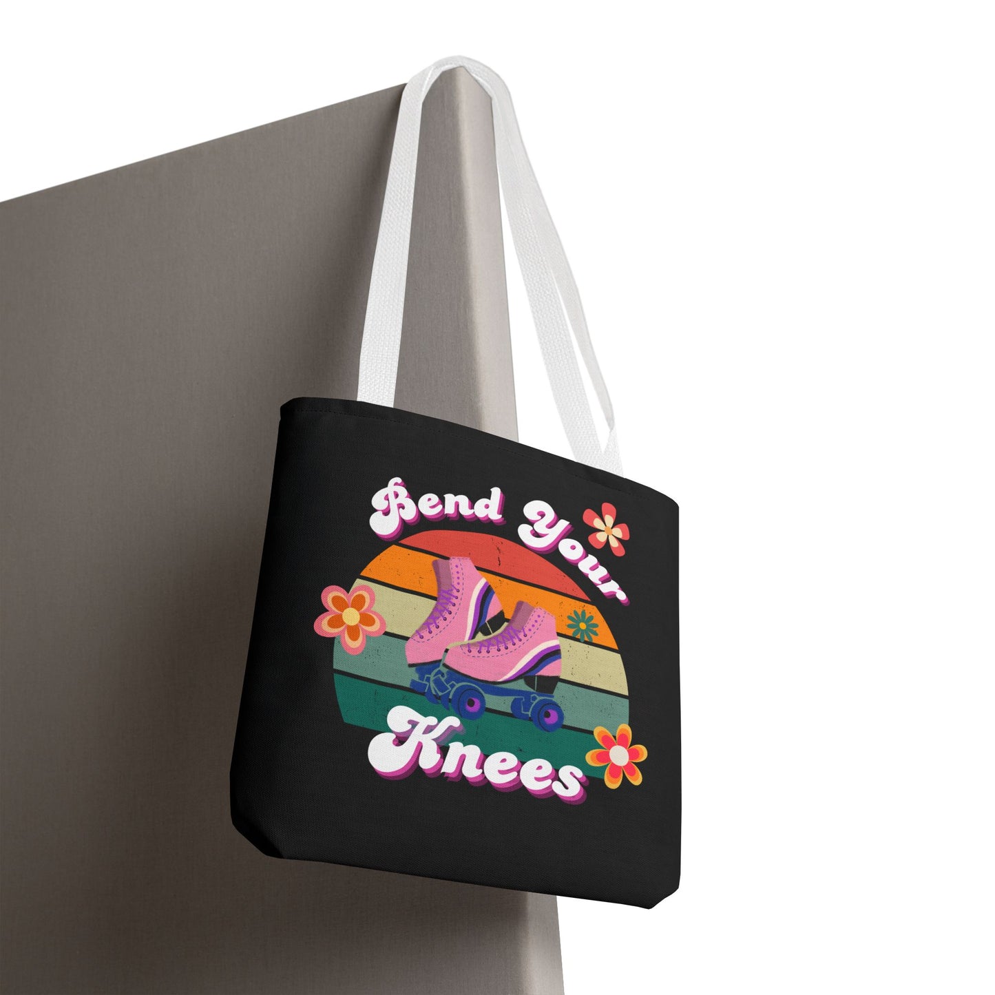 Unisex Retro Vibes Bend Your Knees Skate Day Tote Bag