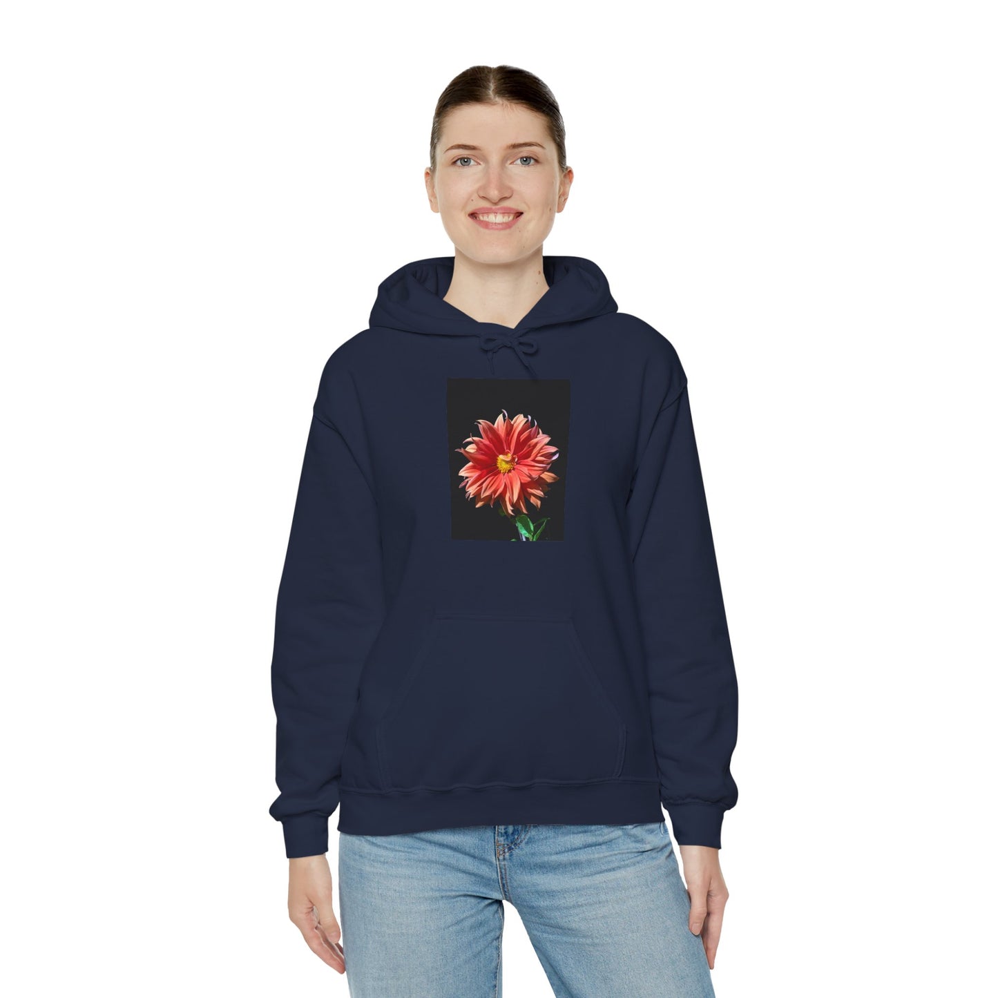 Unisex Heavy Blend™  Dahlia Flower Hooded Sweatshirt