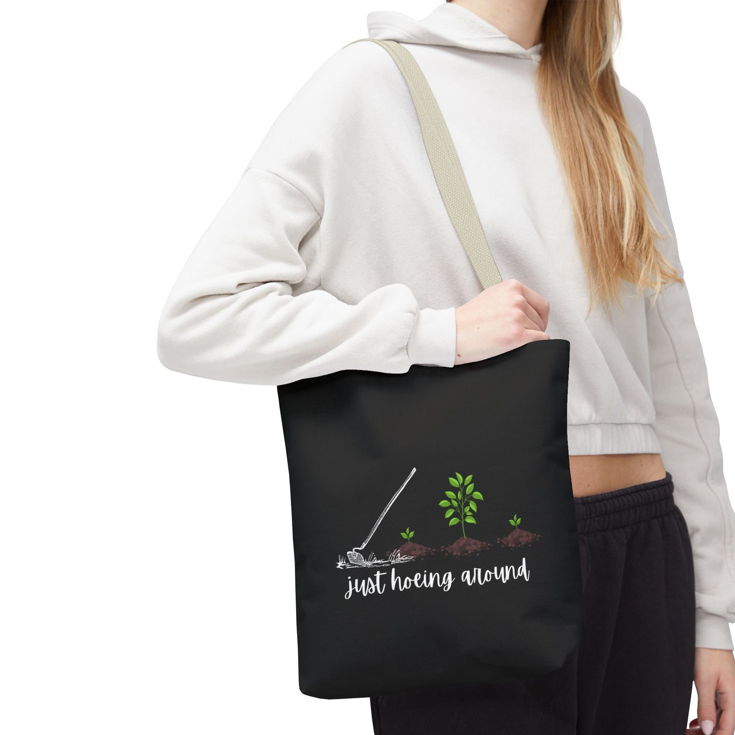 Unisex Just Hoeing Around Gardening Themed All Over Print Tote Bag