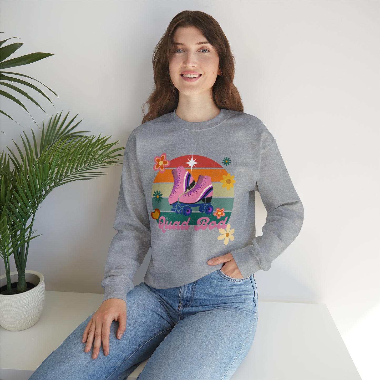 Unisex Quad Bod Retro Vibes Rollerskater Sweatshirt