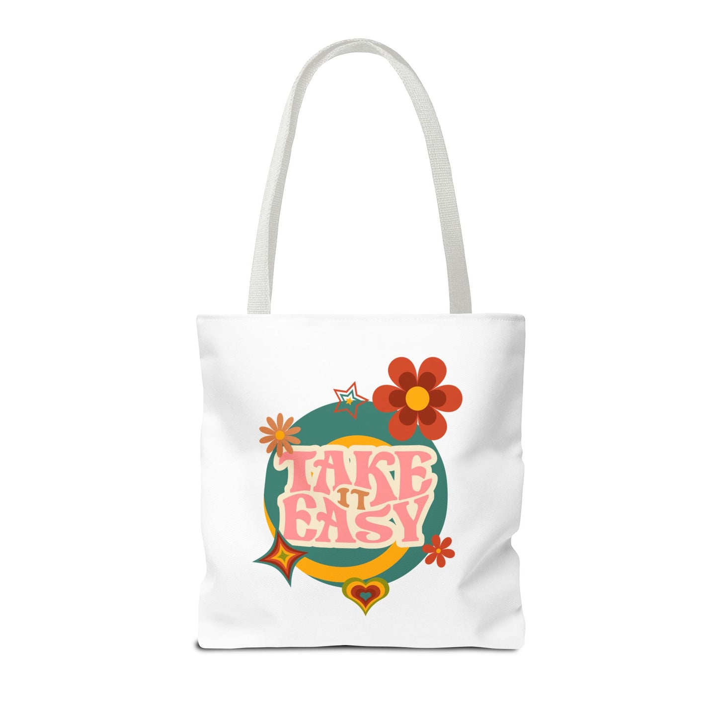 Unisex Retro Vibes Take It Easy Reusable Grocery Tote Bag