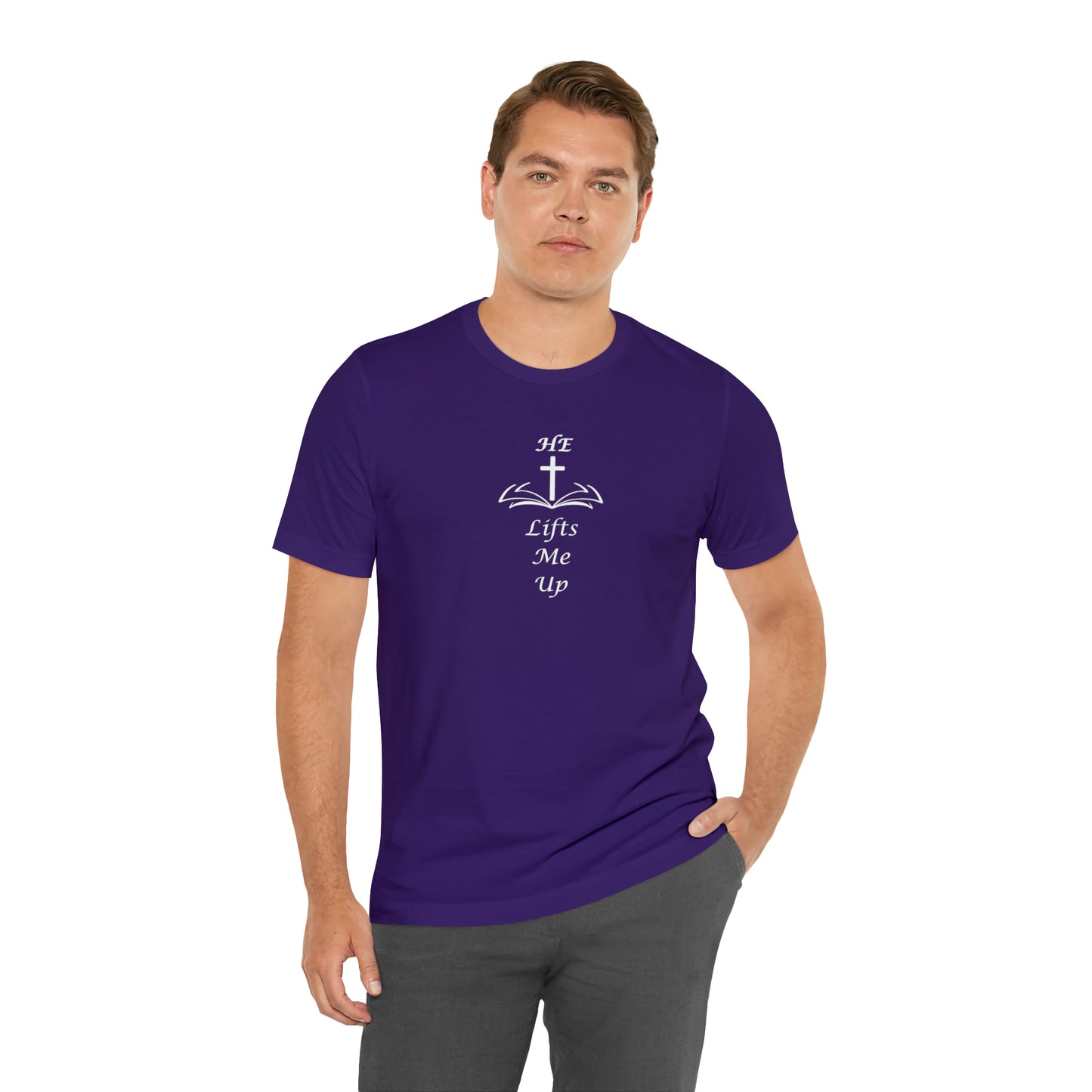 Unisex HE Lifts Me Up Motivational T-Shirt, Positive Mental Health