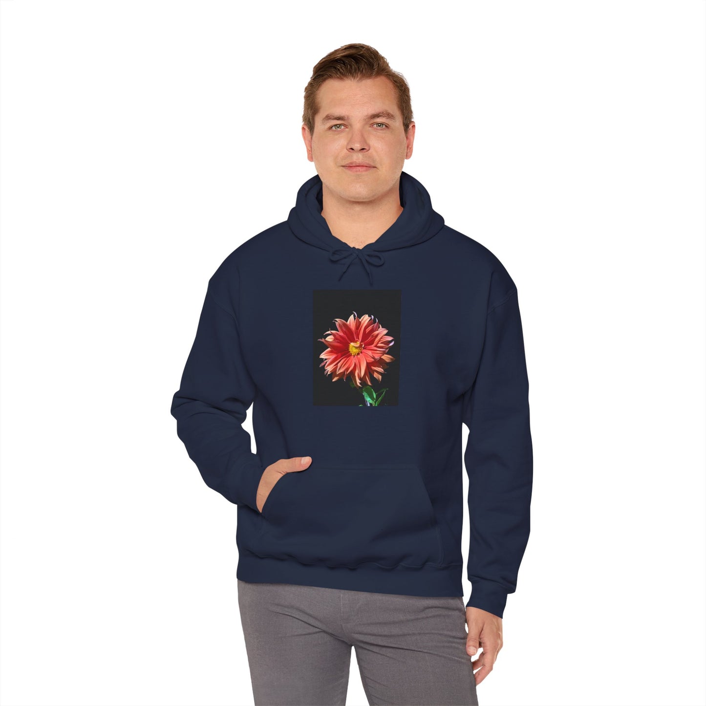 Unisex Heavy Blend™  Dahlia Flower Hooded Sweatshirt