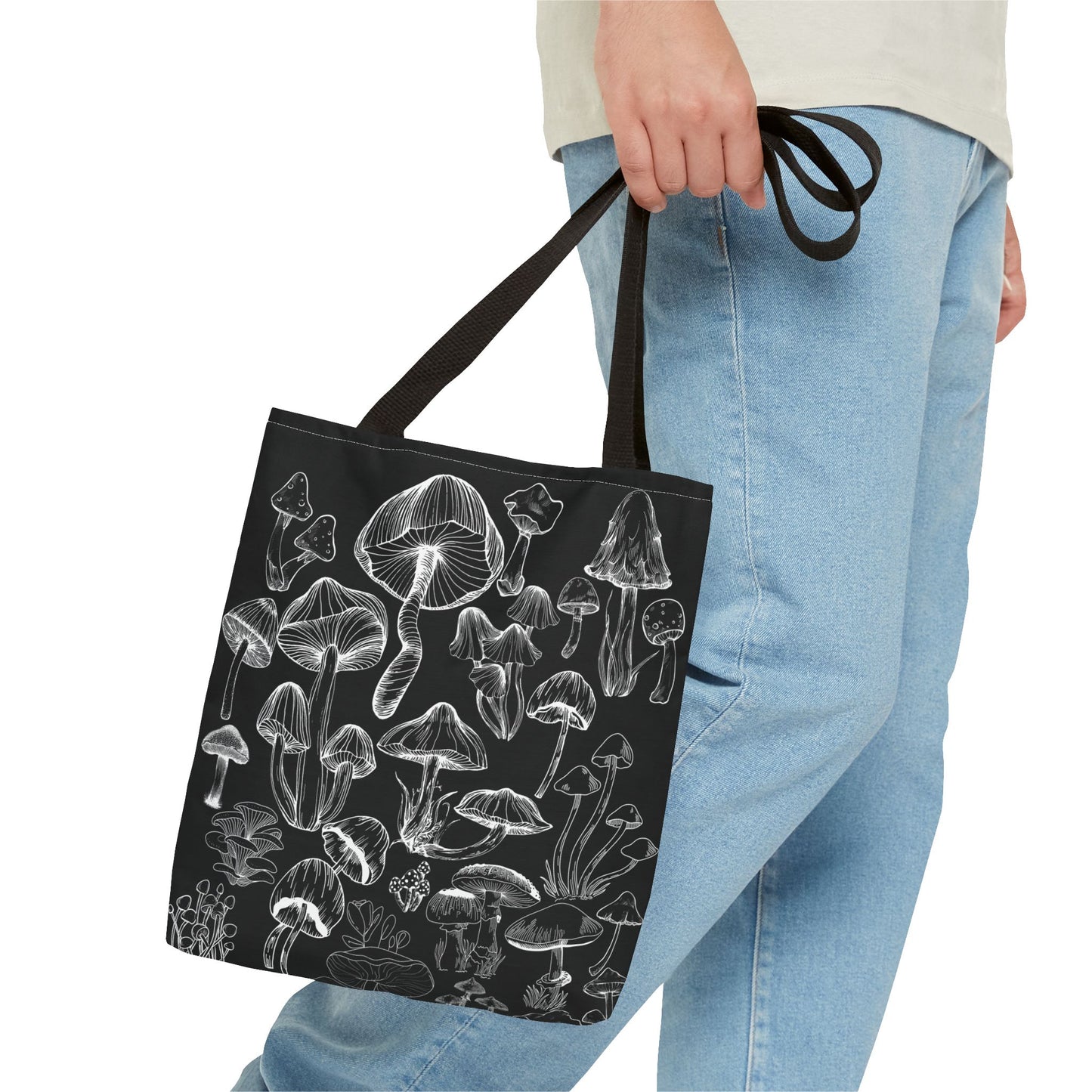 Unisex Mushroom Lover Fungi Print Toadstool Mycology Tote Bag