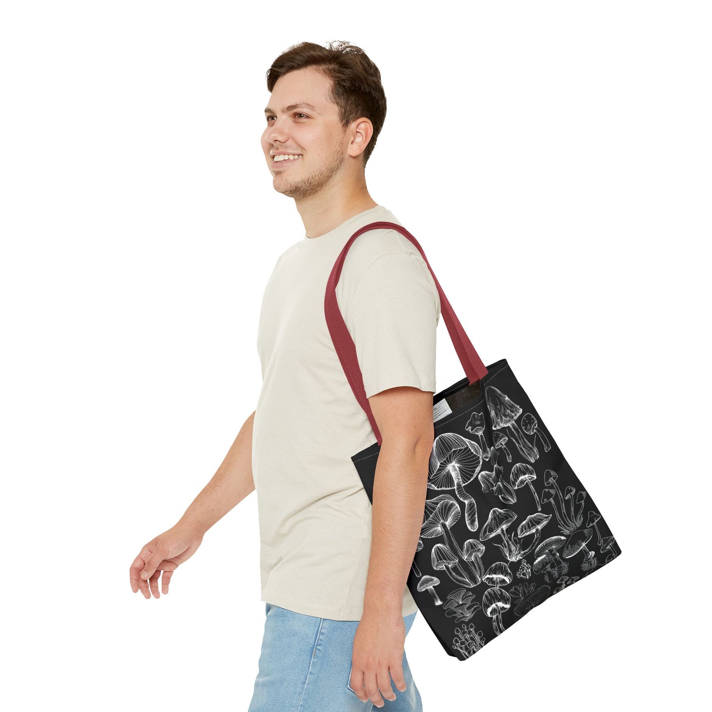 Unisex Mushroom Lover Fungi Print Toadstool Mycology Tote Bag