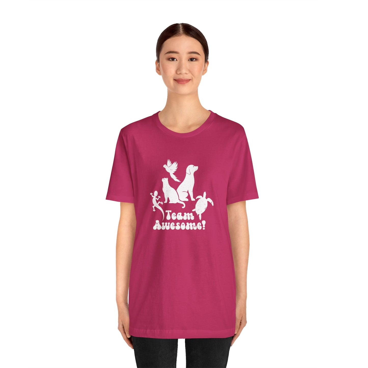 Unisex Animal Lover Lizard Cat Bird Dog Turtle Team Awesome T-Shirt