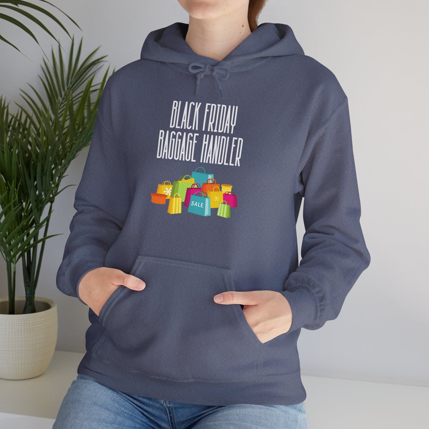 Unisex Heavy Blend™ Black Friday Christmas Sales Baggage Handler Shopping Sales Hooded Sweatshirt