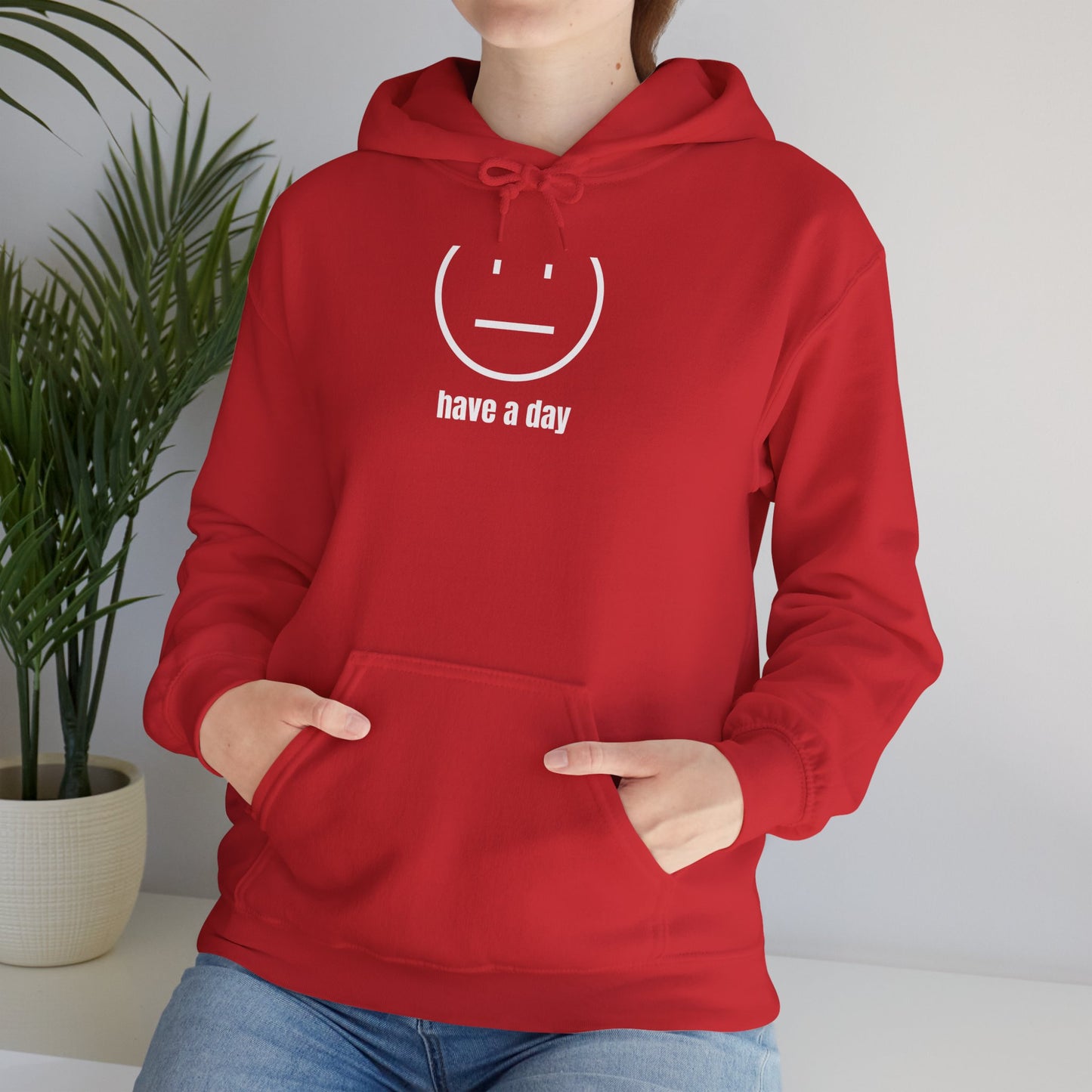 Unisex Heavy Blend™ Straight Face Have A Day Hooded Sweatshirt