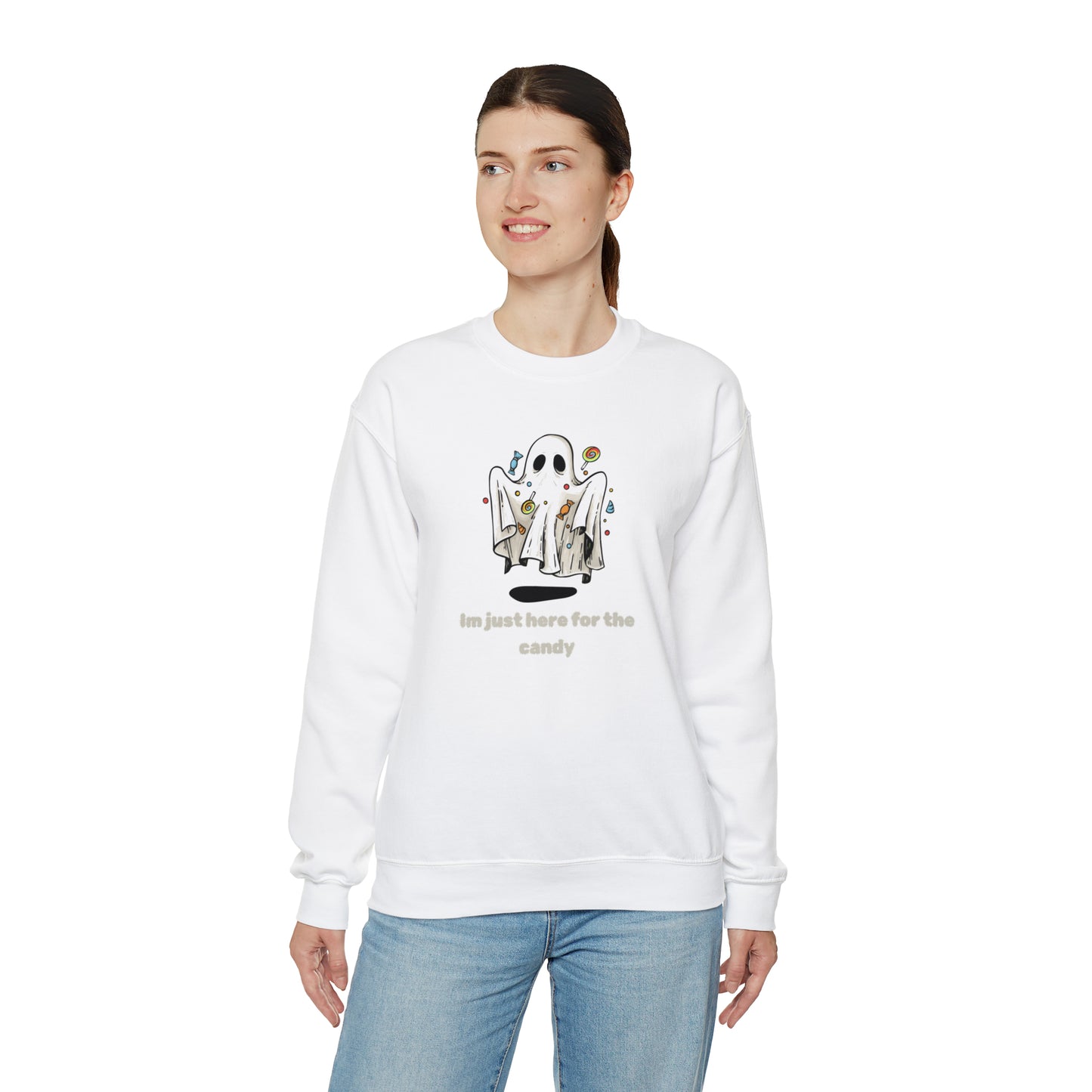 Unisex Cute Ghost  Im Just Here for The Candy Sweatshirt