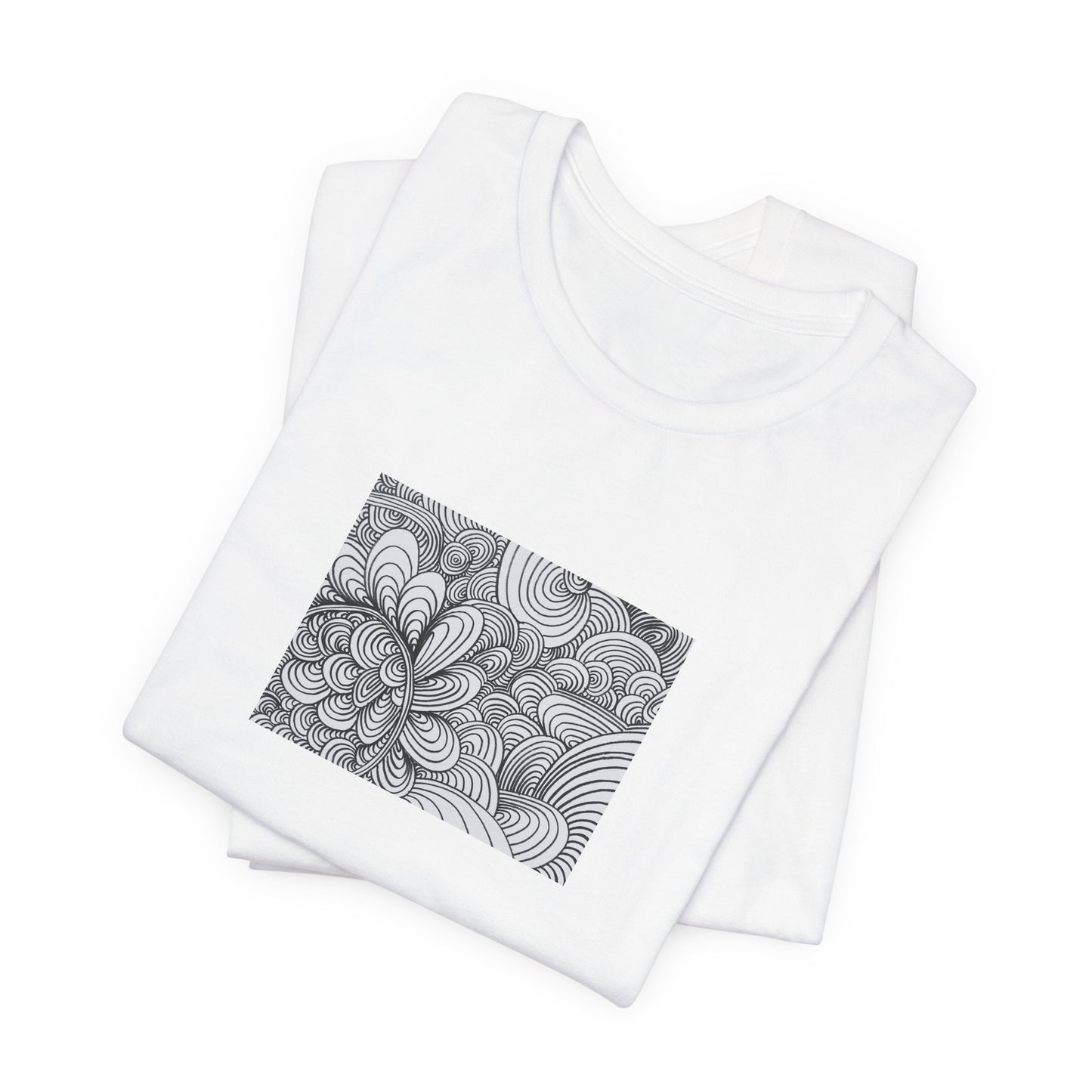 Unisex Original Healing Mesmerizing Line Art T-Shirt - Apricots Noir