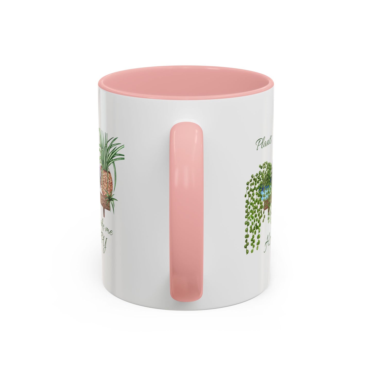 11oz Garden Themed Plants Make Me Happy Two Tone Coffee Mug